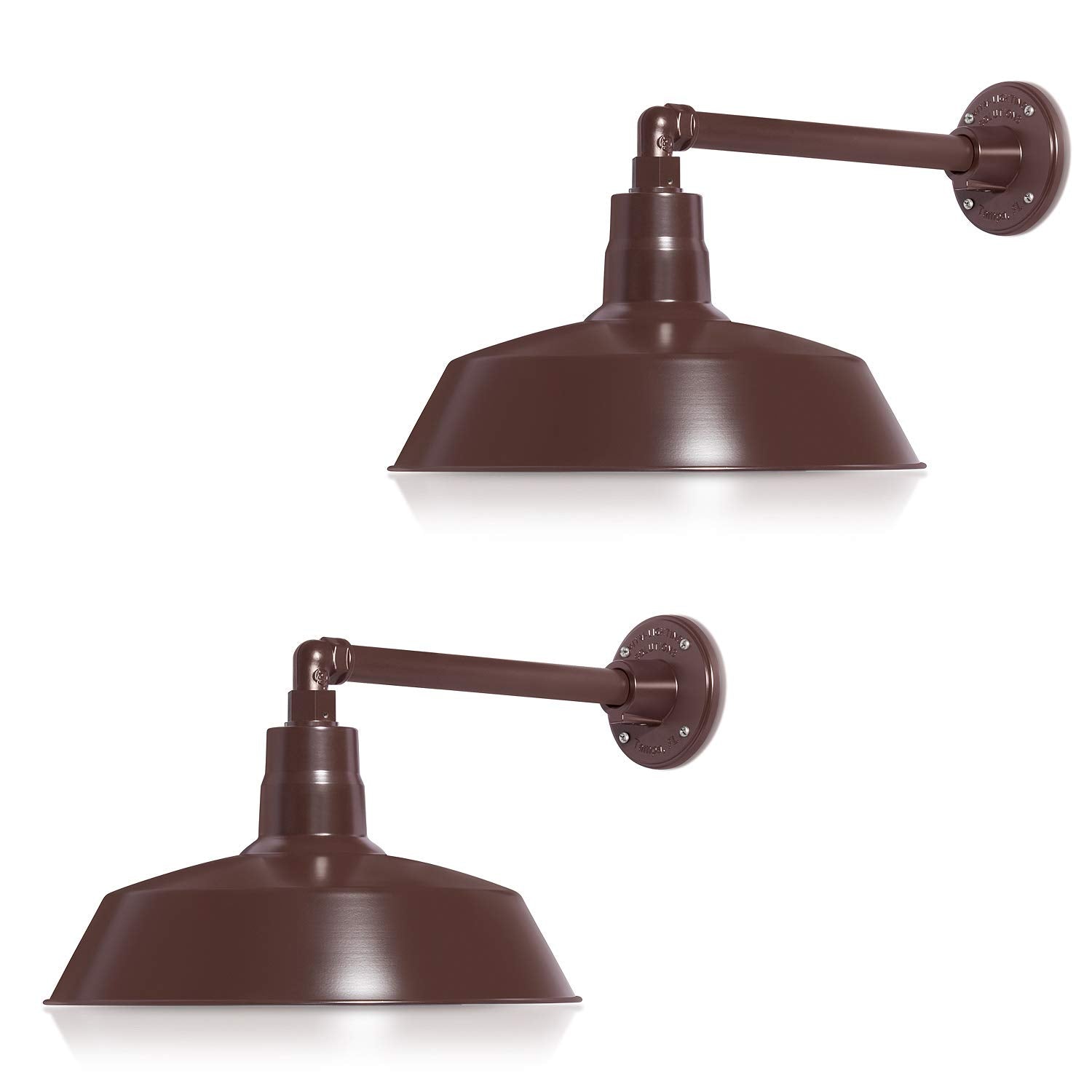 14in. Architectural Bronze Outdoor Gooseneck Barn Light Fixture with 13in. Long Extension Arm - Wall Sconce Farmhouse, Antique S