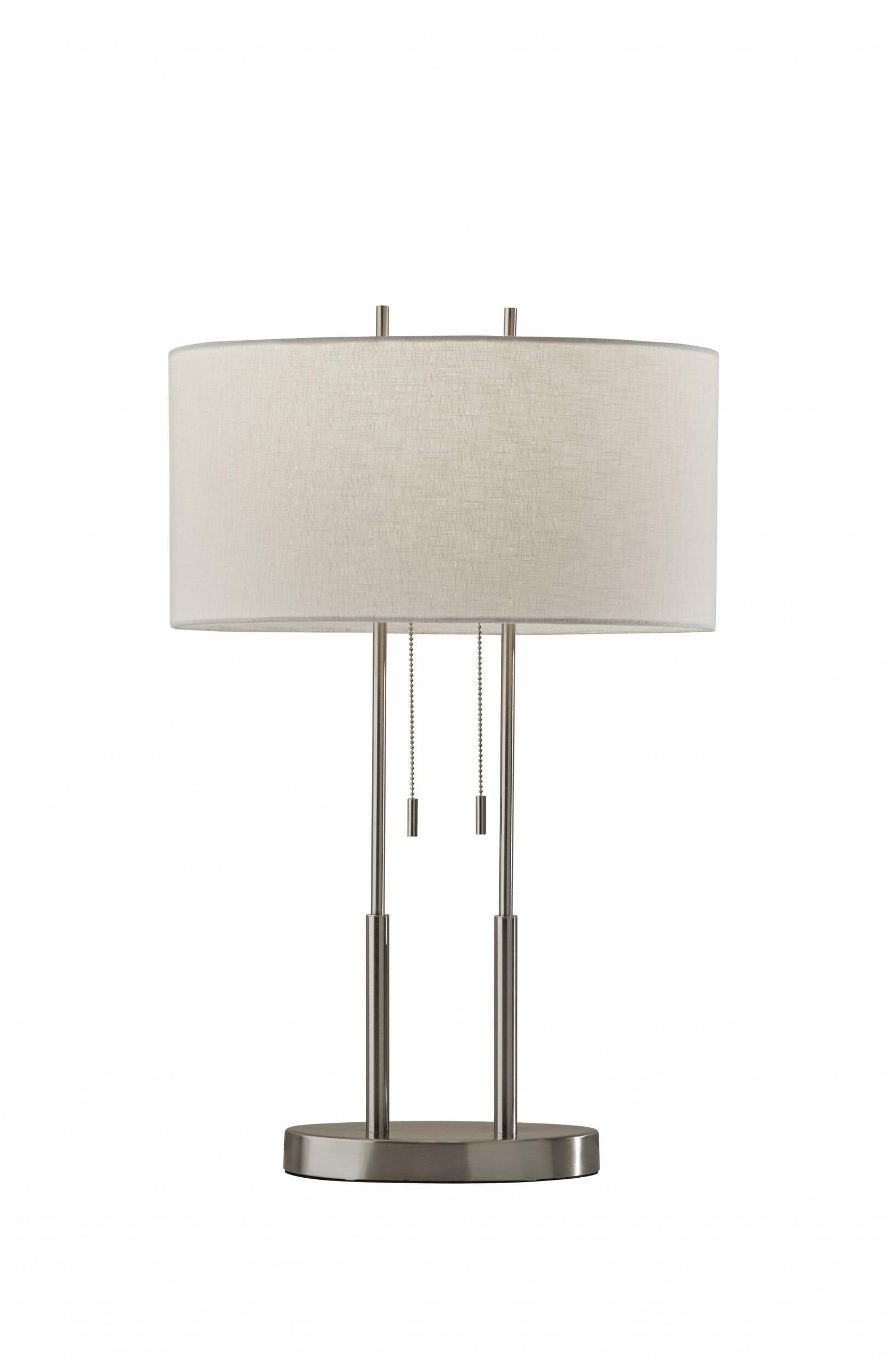 Homeroots Lighting 17&quot; X 6.5&quot; X 27&quot; Brushed Steel Metal Table Lamp