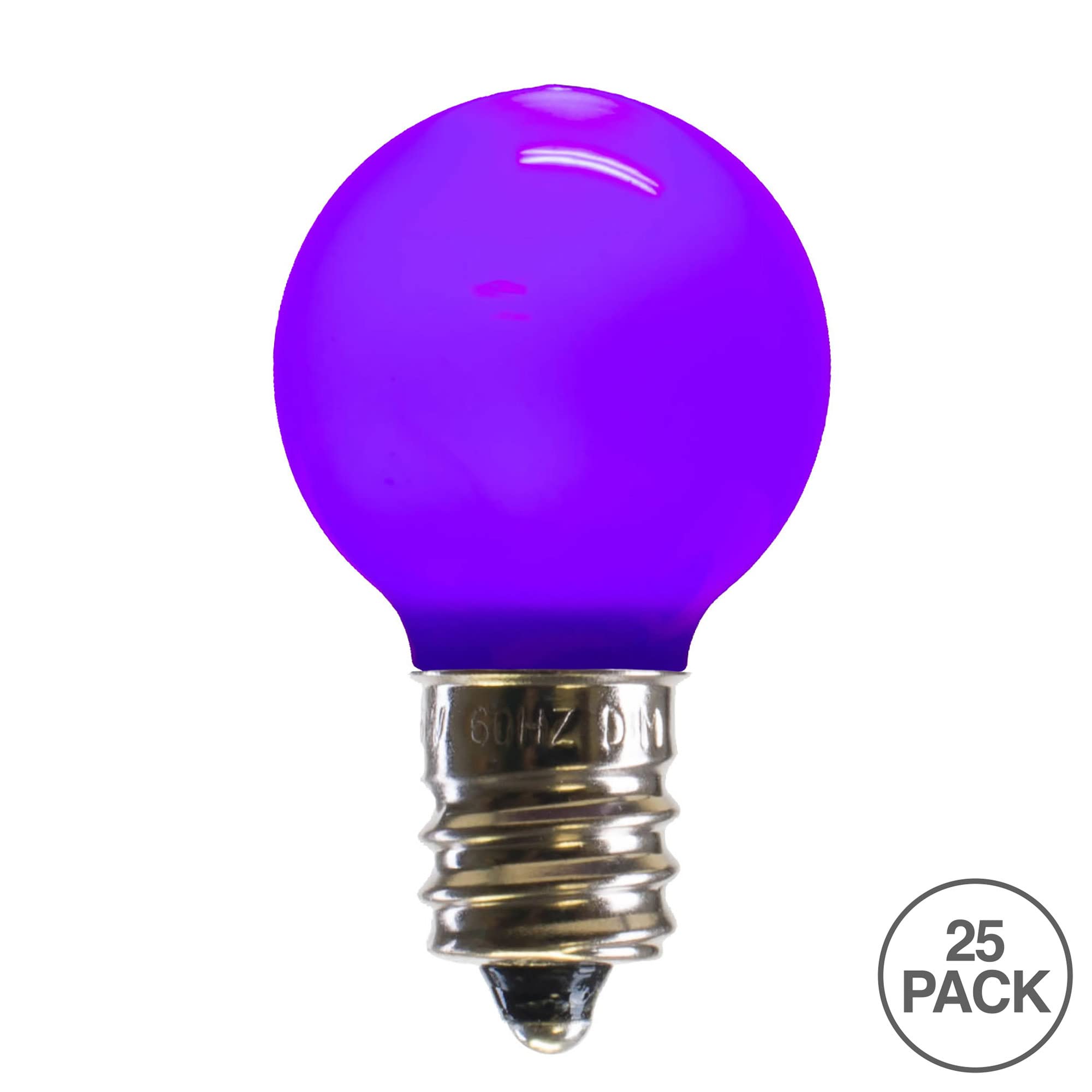 Vickerman G30 Purple Ceramic LED Bulb E12 0.96W 120V Dimmable, Model XLEDCG36-25, 25 Bulbs per Pack