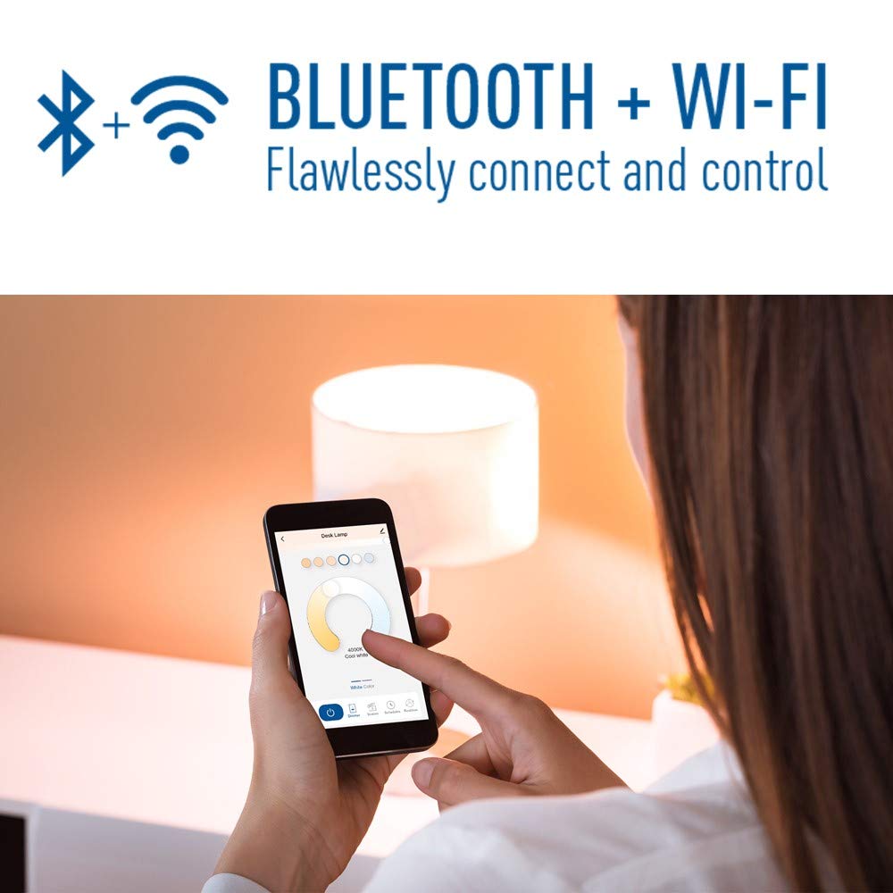 Cree Lighting Connected Max PAR38 Smart LED Bulb, Tunable White + Color, Bluetooth/WiFi, 1 Count, Model CMPAR38-120W-AL-9ACK