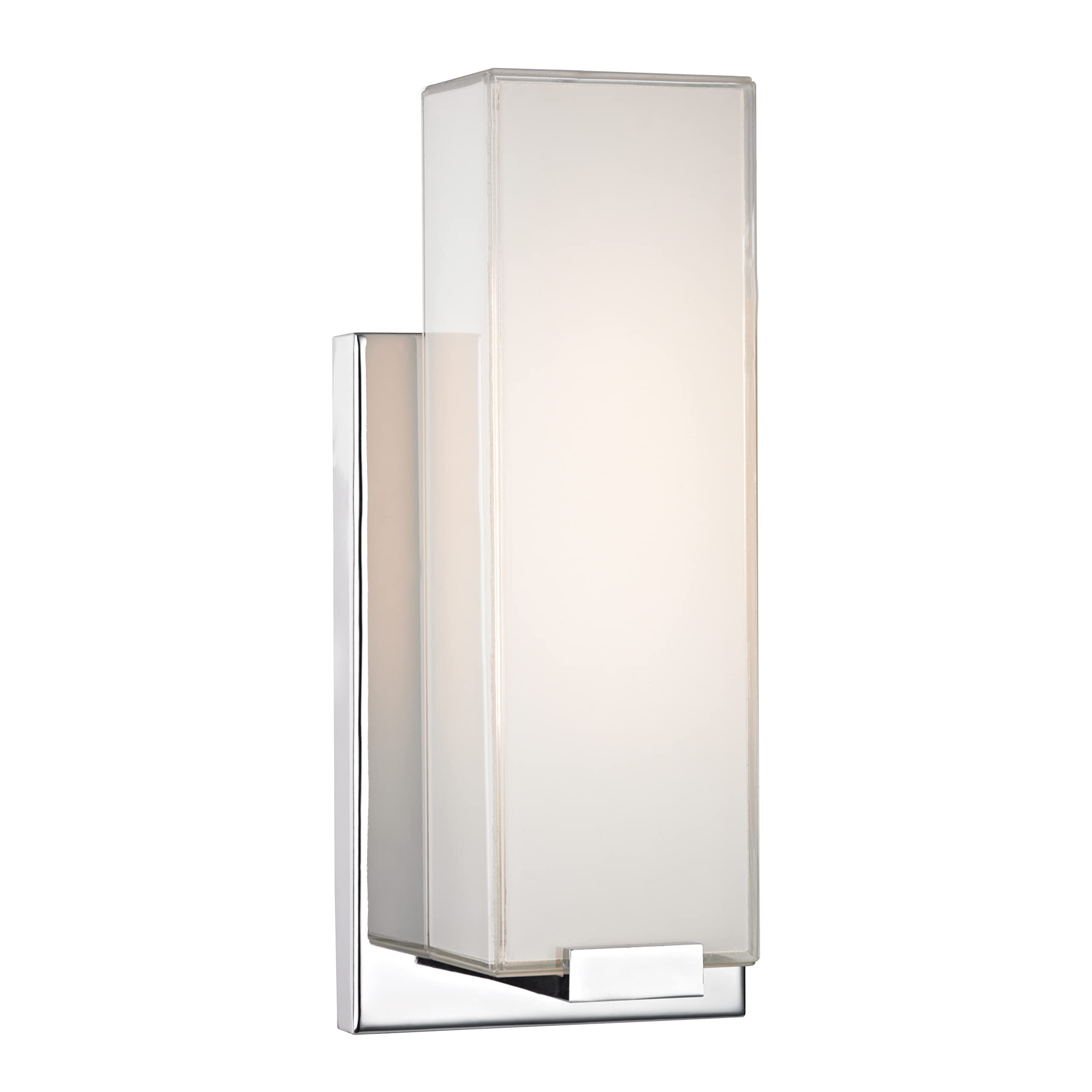 Elk Home Midtown 1-Light Sconce - in Chrome Finish, with White Painted Glass, Modern/Contemporary Style
