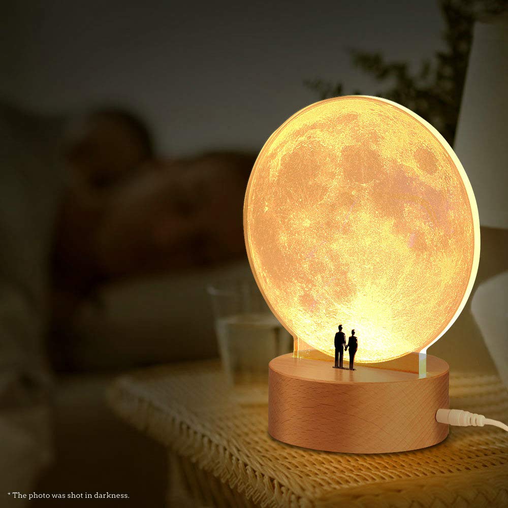 Mamre Moon Night Light Anniversary Wedding Valentines Day Housewarming Gift Ideas Home D  Cor, Under The Supermoon Of Love