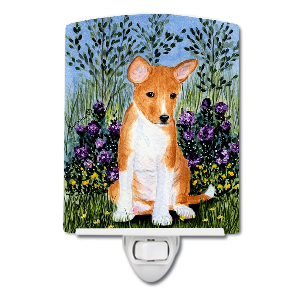 Caroline'S Treasures Ss8108Cnl Basenji Ceramic Night Light Compact, Ul-Certified, Ideal For Bedroom, Bathroom, Nursery, Hallway, Kitchen, 6X4X3, Multicolor