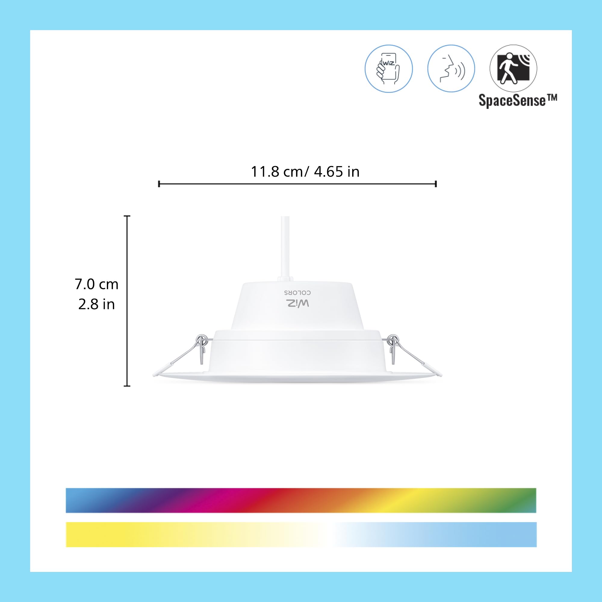 Wiz Color 6-Inch Smart Retrofit Downlight - Pack Of 4-2700K- 6500K - 1150 Lumen - Indoor - Connects To Your Existing Wi-Fi - Control With Voice Or App + Activate With Motion - Matter Compatible