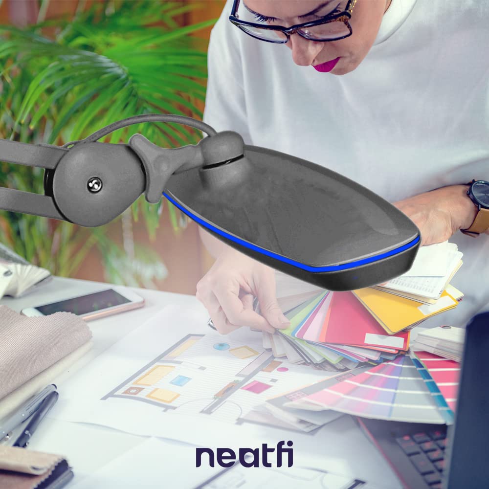 Neatfi XL LED Task Lamp 2200 Lumens 24W 23 Inches Silver Model 9503LED Dimmable Eye-Caring Glare Free