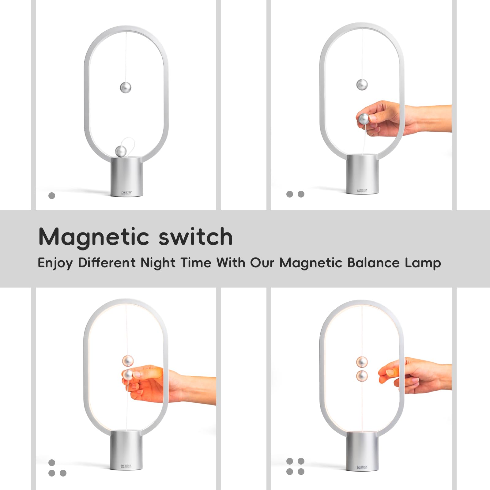 Xhope4U Table Lamp For Bedroom - Balance Lamp,Bedside Lamp With Touch Dimmer,Nightstand Lamp,3 Level Brightness Rechargered Nigh