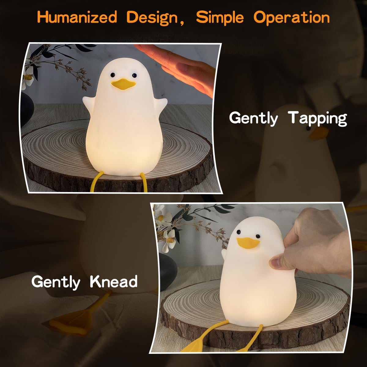 LEDHOLYT Kids Night Light - Cute Silicone Seagull Lamp for Nursery, Bedroom, and Kids Room - Ideal Gift for Boys and Girls