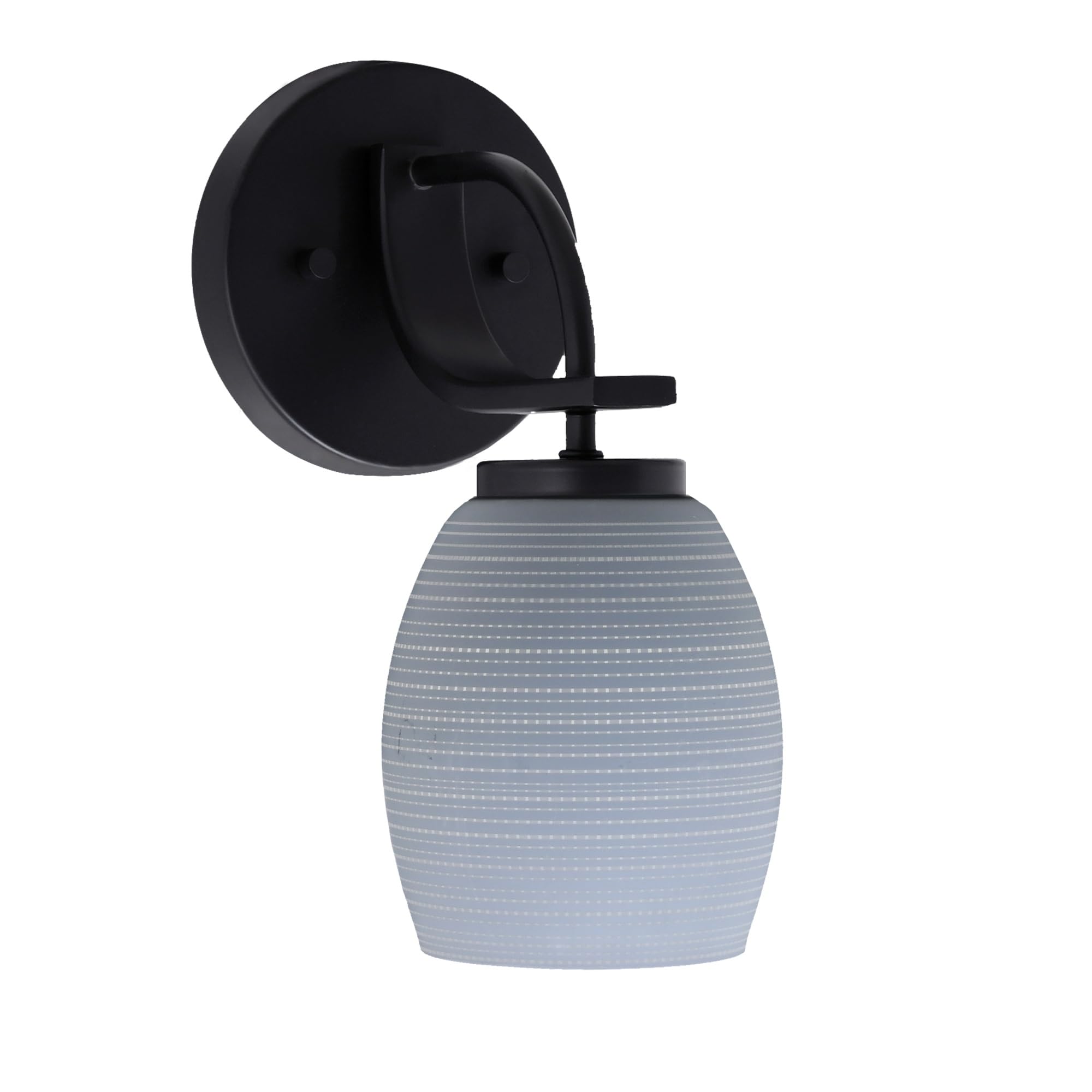 Cavella 1 Light Wall Sconce Shown In Matte Black Finish With 5" Gray Matrix Glass