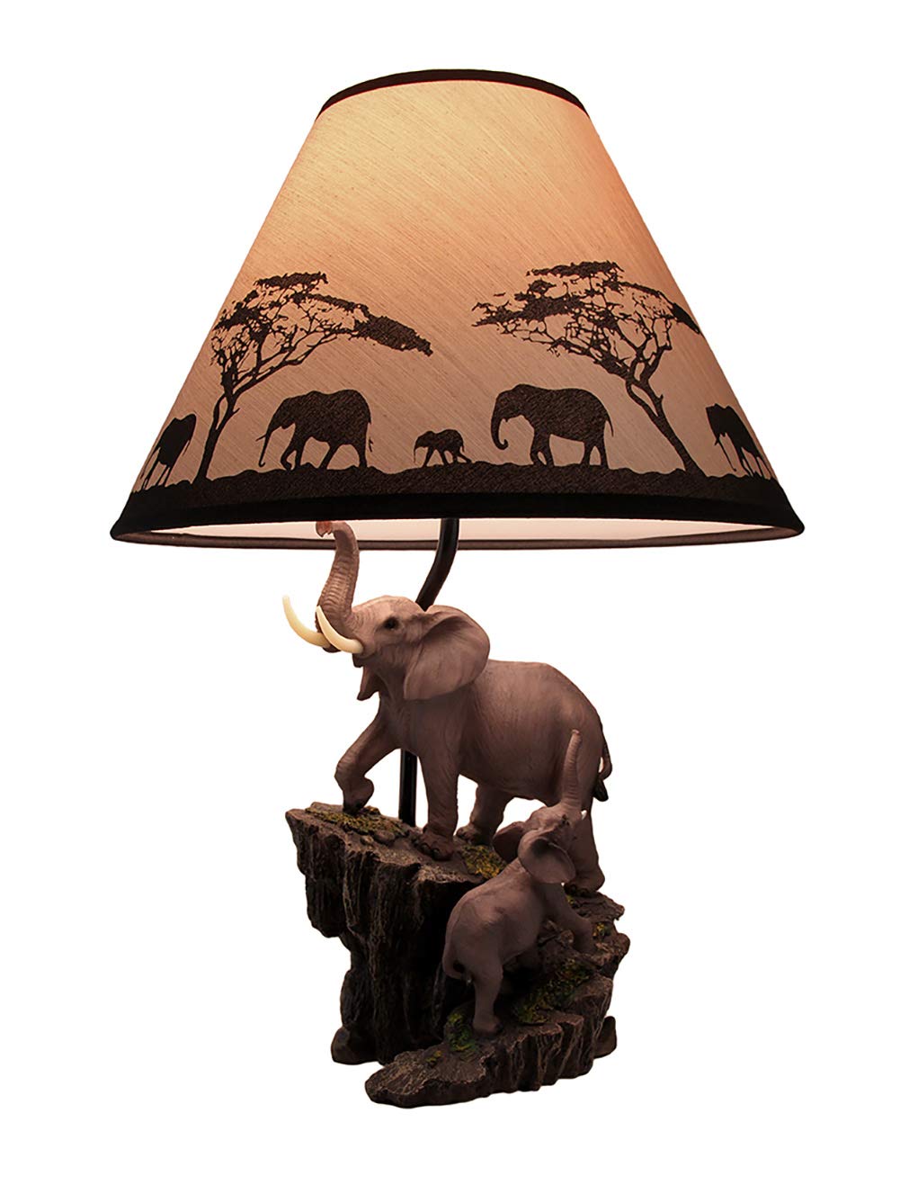 Zeckos Sculptural Table Lamp with Decorative Shade, Gray, 18.5 x 7.5 x 6 Inch, Model HD42934, Resin Material
