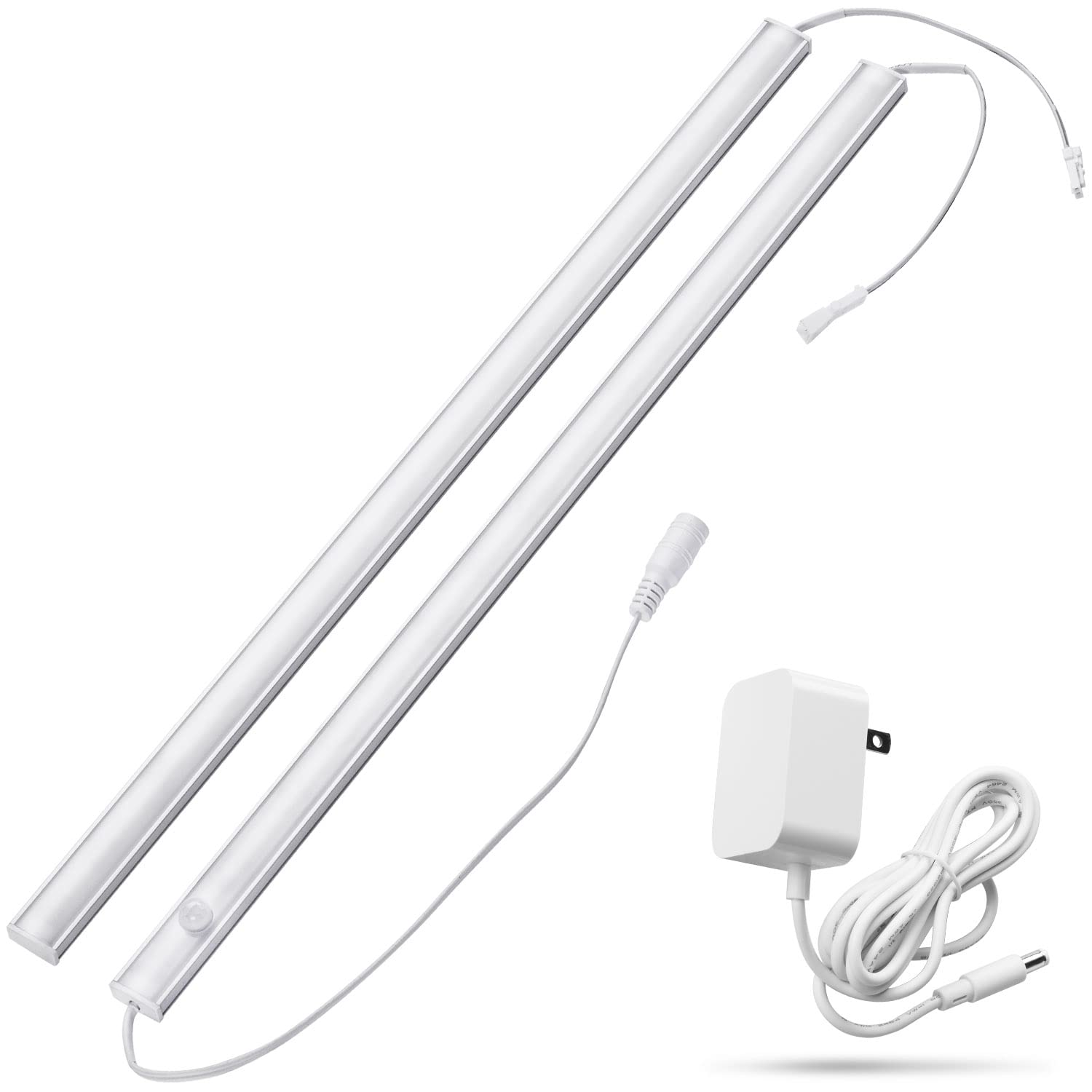 AuyiHomu Under Cabinet Motion Sensor Lighting Indoor Plug in, 16'' 12V LED Under Counter Lights Super Bright Ultra Thin Magnetic