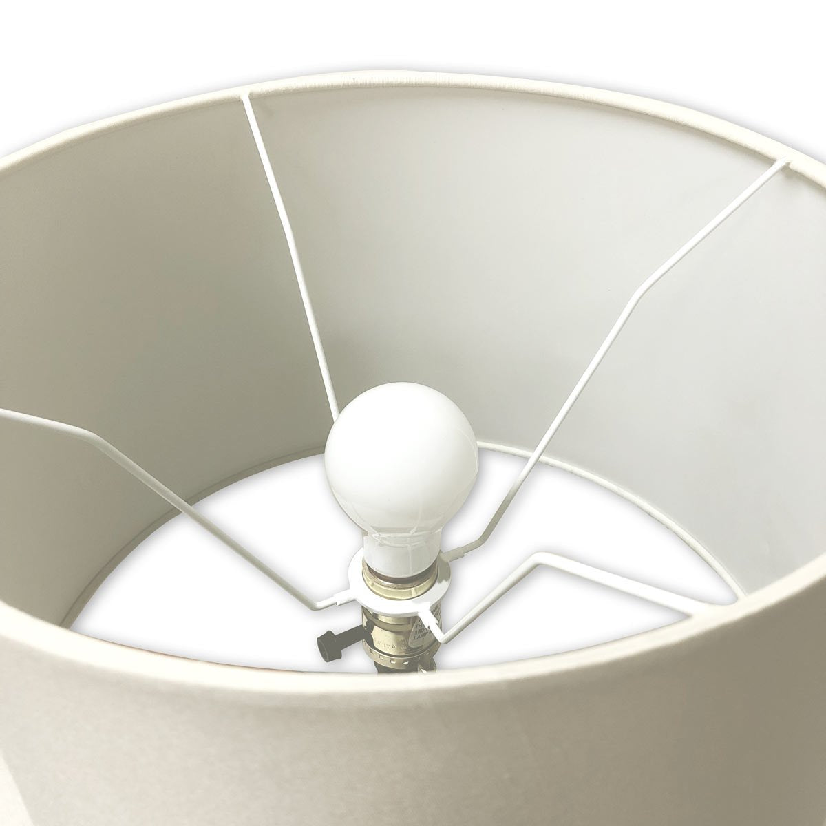 Royal Designs, Inc. Hardback Lamp Shade, Uno Fitter, Fabric, 13in x 14in x 9in, White, Model HB-641UT-14WH