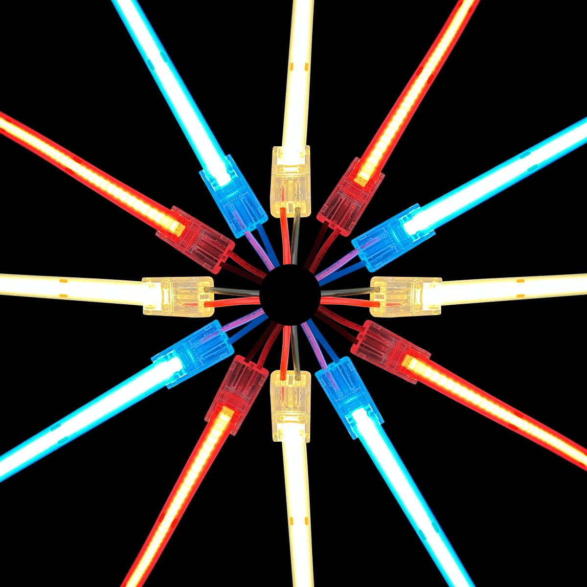 Hamrvl 10Mm Cob Led Strip Light Connectors Strip To Wire Solderless Transparent Track Lighting Kit Adapter Connection,With 6M/19