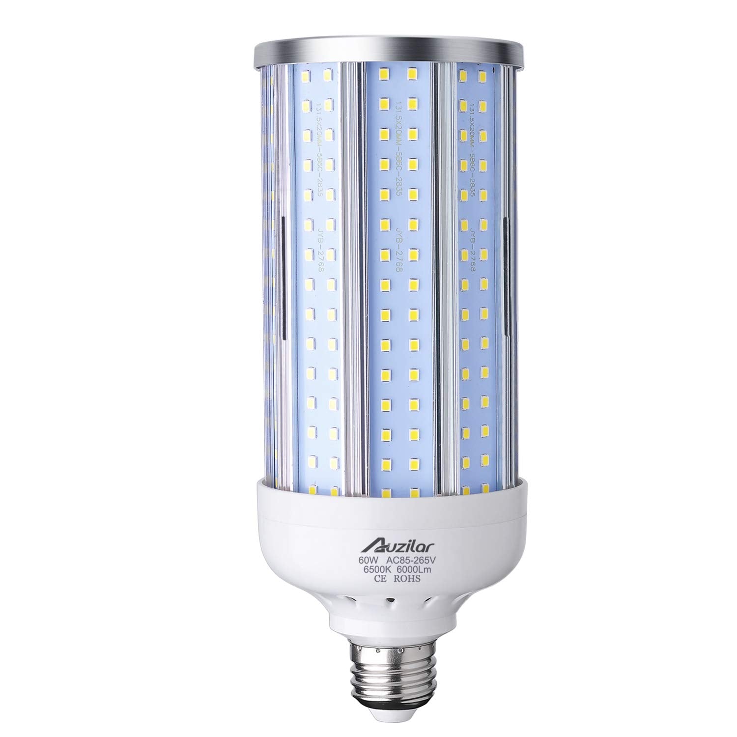 60W LED Corn Light Bulb for Indoor Large Area, E26 6000Lm 6500K Cool White,Super Bright Daylight LED Corn Bulb for Garage Barn W