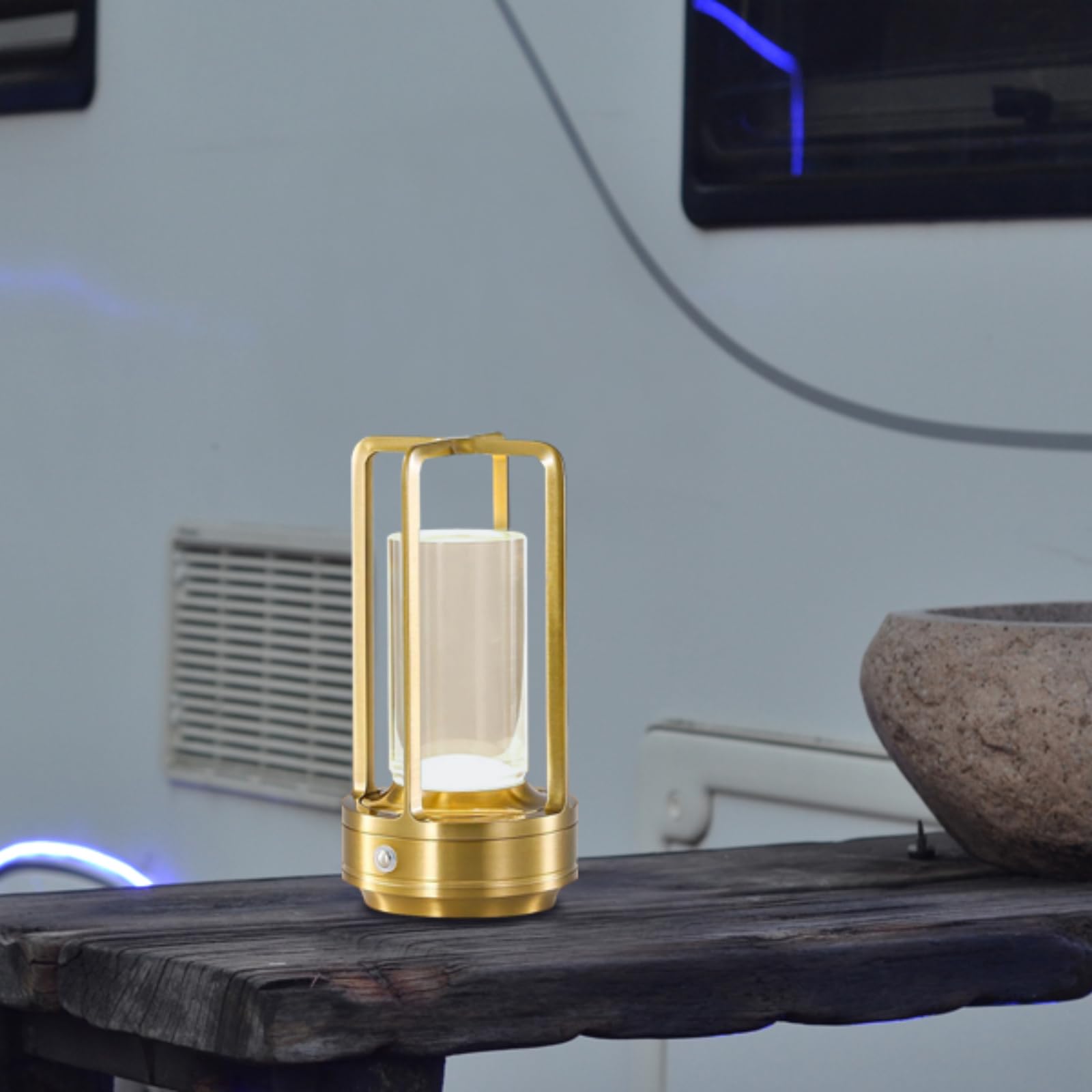 Crystal Table Lamp For Indoor And Outdoor, Rechargeable Cordless Lamp, 3-Colour 4000Mah Dimming Battery Powered Small Desk Lamp,