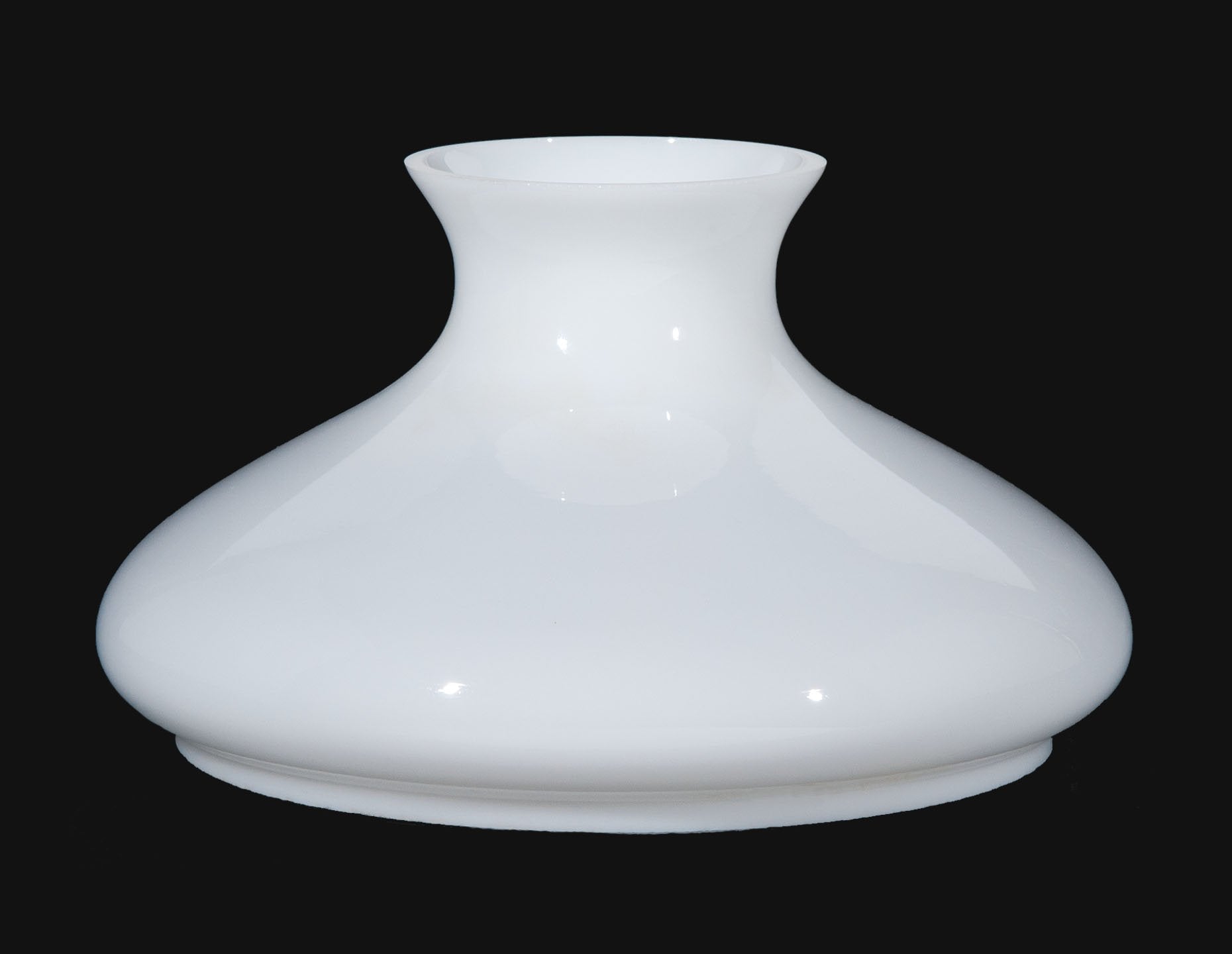 B&P Lamp 10'' Fitter Cased White Glass Tam-O-Shanter Style Student Lamp Shade With Plain Top