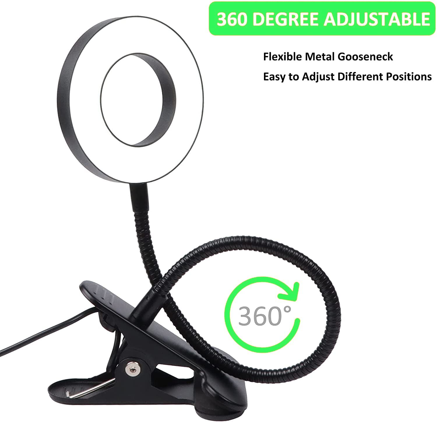 Desk Lamp Clip On Light, Desk Light 48 Led Lamp With 3 Lighting Modes, Dimmable 10 Brightness Levels, 360