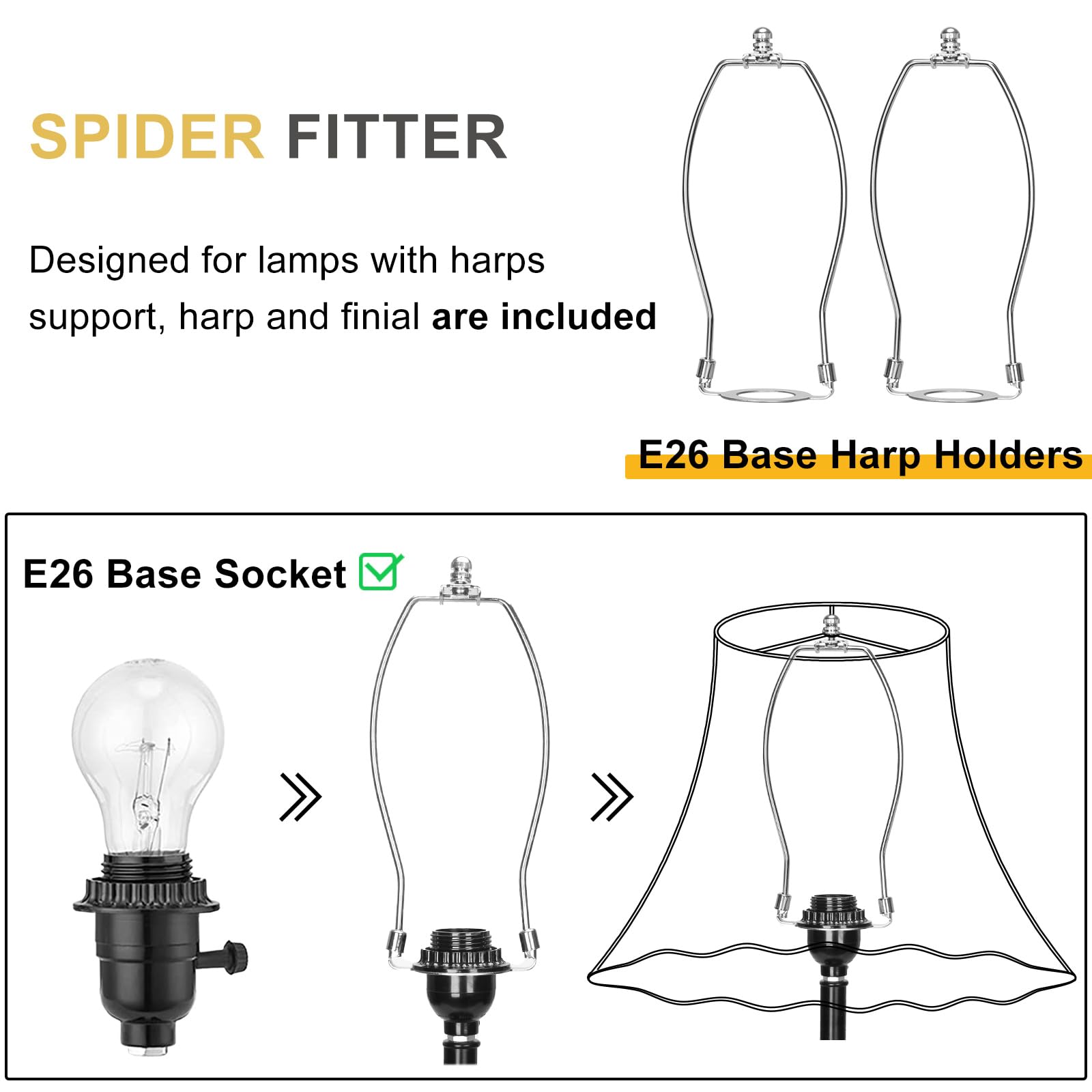 Medium Lamp Shades Set Of 2, Cream Lamp Shade For Floor Lamps Table Lamps, 6.1''Top X 13''Bottom X 9.6''High, Scalloped Lamp Sha