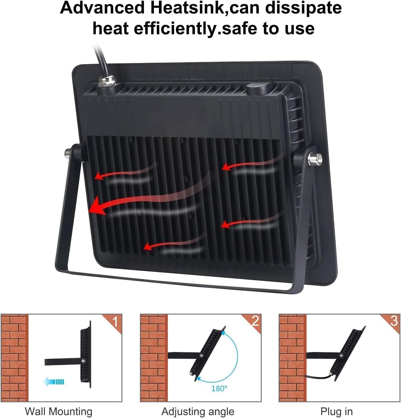 Black Lights Tansir 300W Led Flood Light With Plug(6Ft Cable) For Halloween Party, Stage Lighting, Aquarium, Body Paint, Fluores