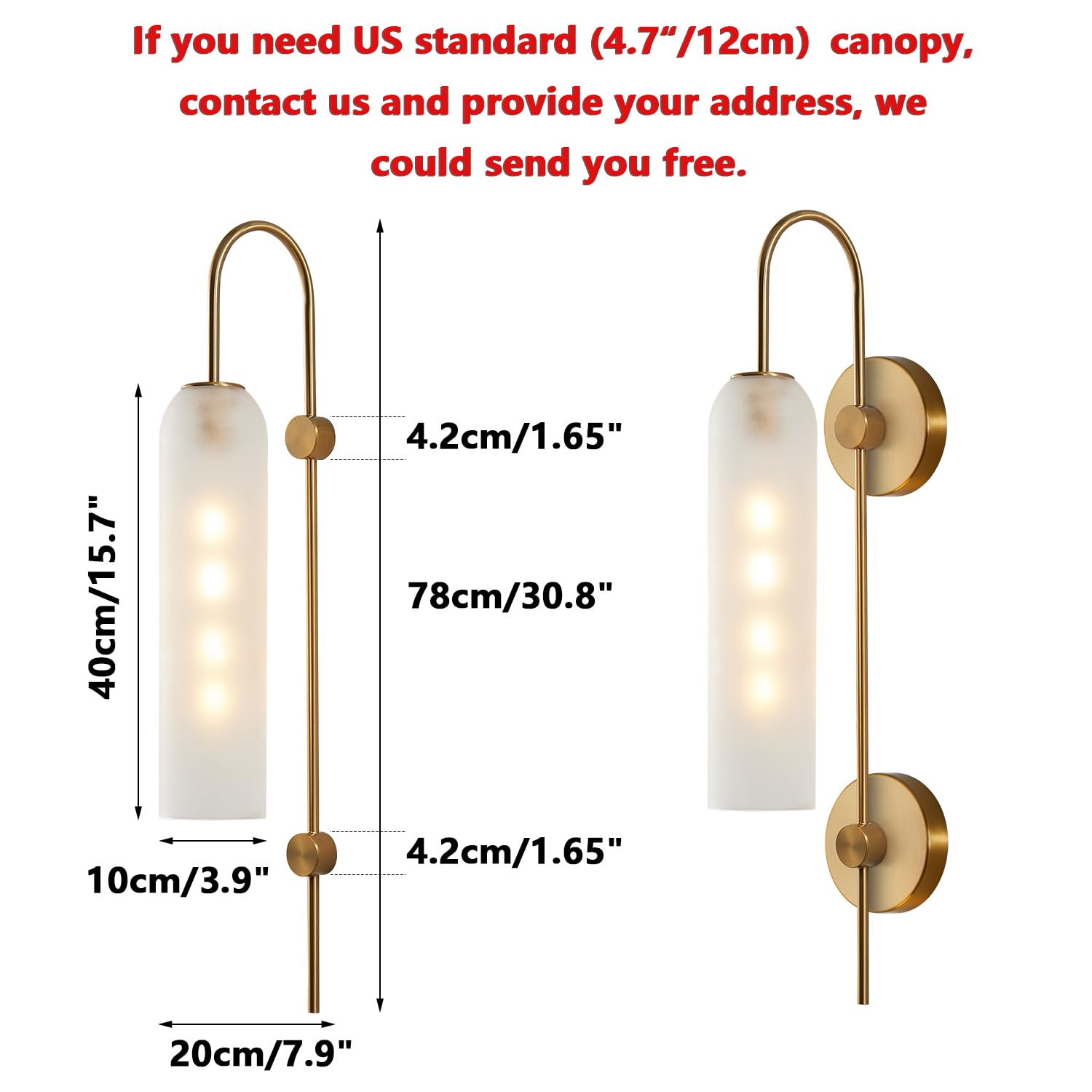 BOKT Mid Century Modern Wall Sconce, 1-Light Brushed Gold Metal, White Glass, Model L0293E01W, Ideal for Bathroom Vanity