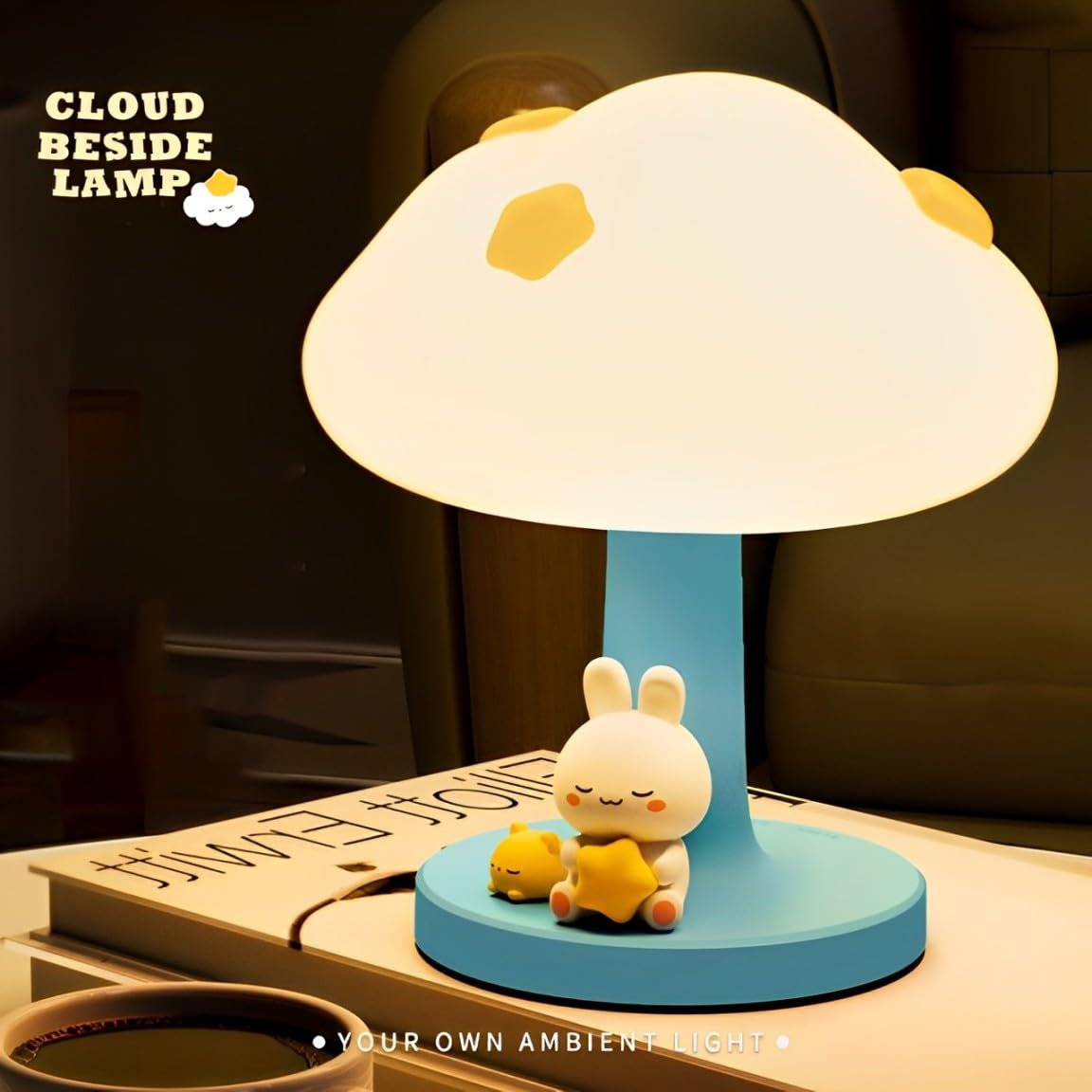 Cloud Bedside Lamp For Kids  Cute Silicone Portable Touch Lamp With 3-Levels Brightness  Rechargeable Night Light For Bedroom ChildrenS Room  Dimmable Led Table Lamp Gift For Kids Boys Girls (Blue)