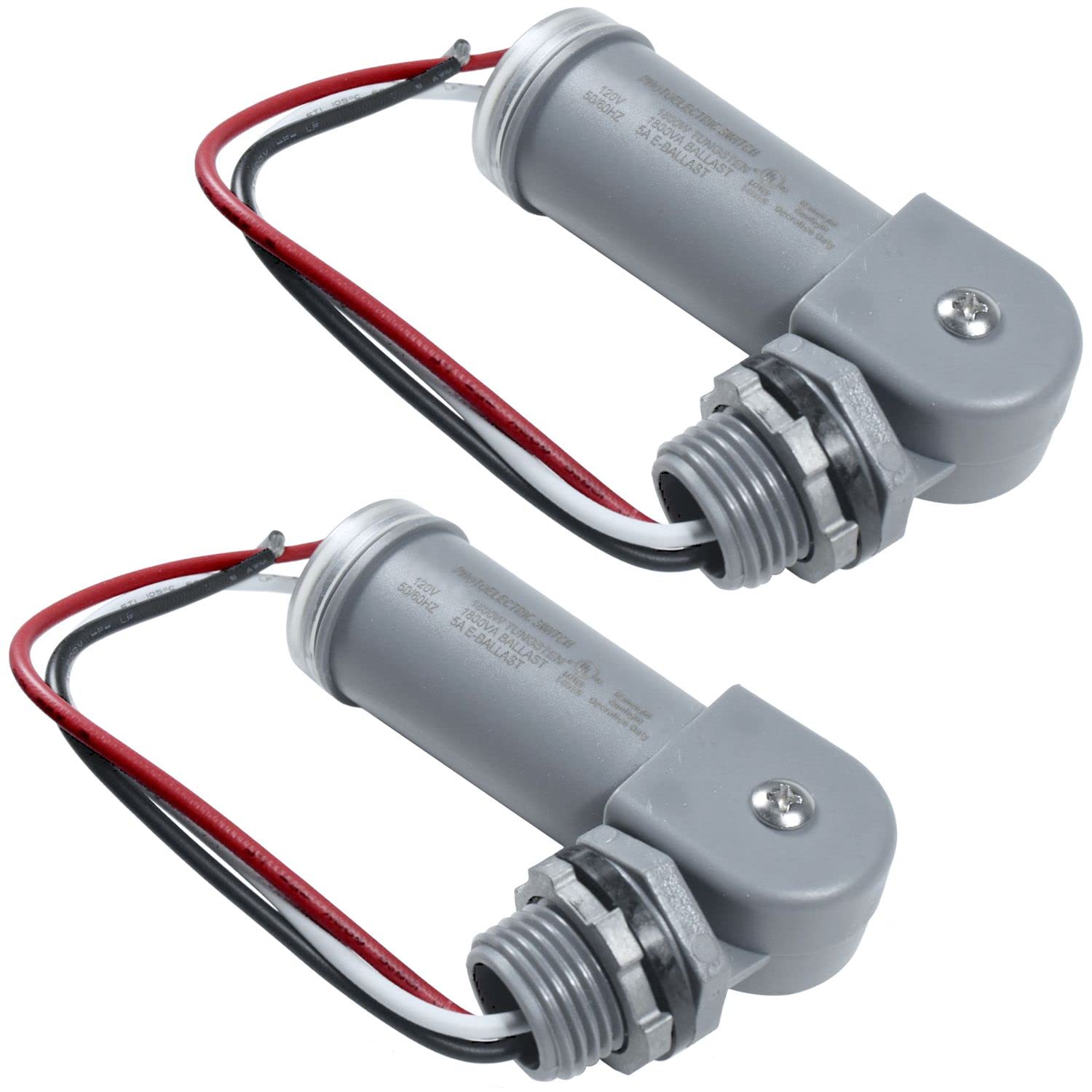 HQRP Photocell Light Sensor Switch - Dusk to Dawn Control for Outdoor Lighting - 2-Pack - Model 88777470413227