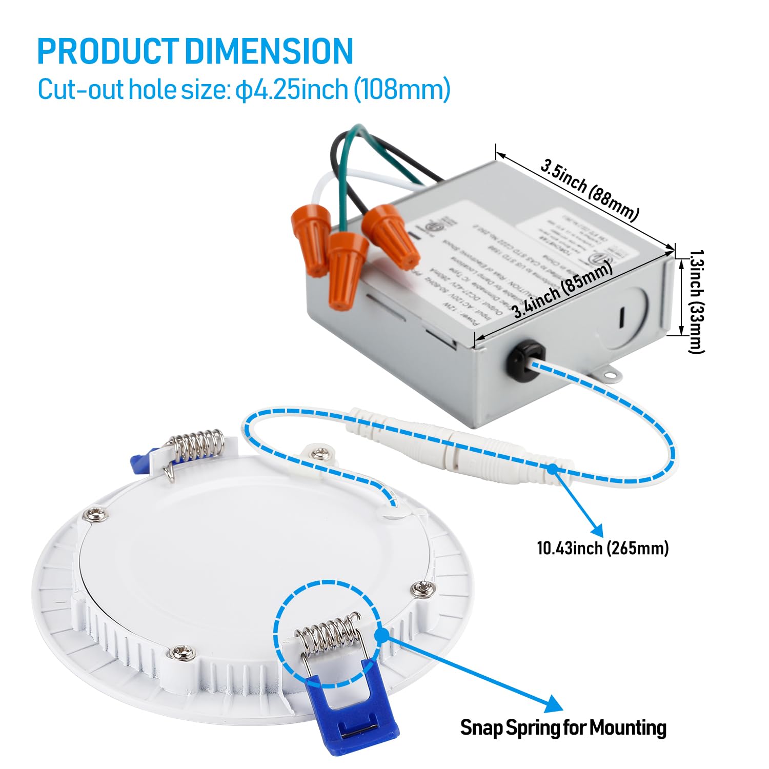 Torchstar 12-Pack Essential Series 4 Inch Ultra-Thin Led Recessed Lighting With J-Box, 2700K Soft White, 10W Dimmable 650Lm Brig