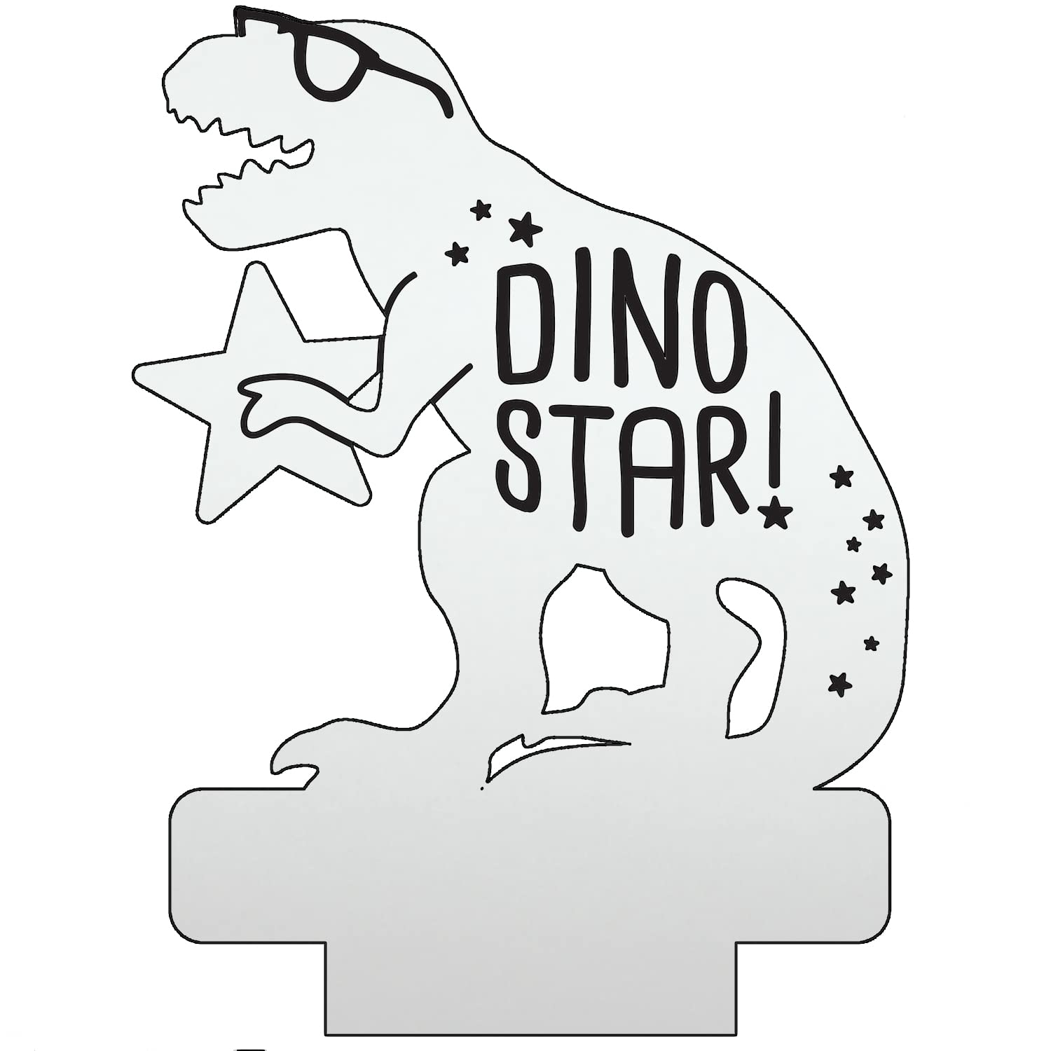 Personalized  t LED Night Light - Custom Name Engraved Acrylic, 7 RGB Colors, 5.5x8.5, DinoStar Dinosaur