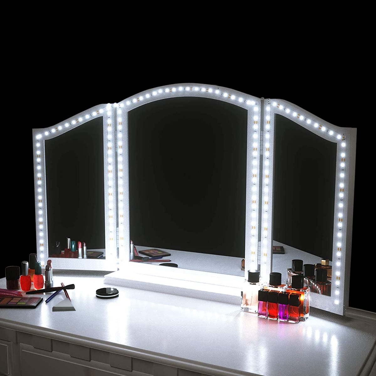 Snpde Led Vanity Mirror Lights For Makeup Dressing Table Vanity Set, 13Ft Zigzag Flexible Led Strip Light Kit (Mirror Not Include)