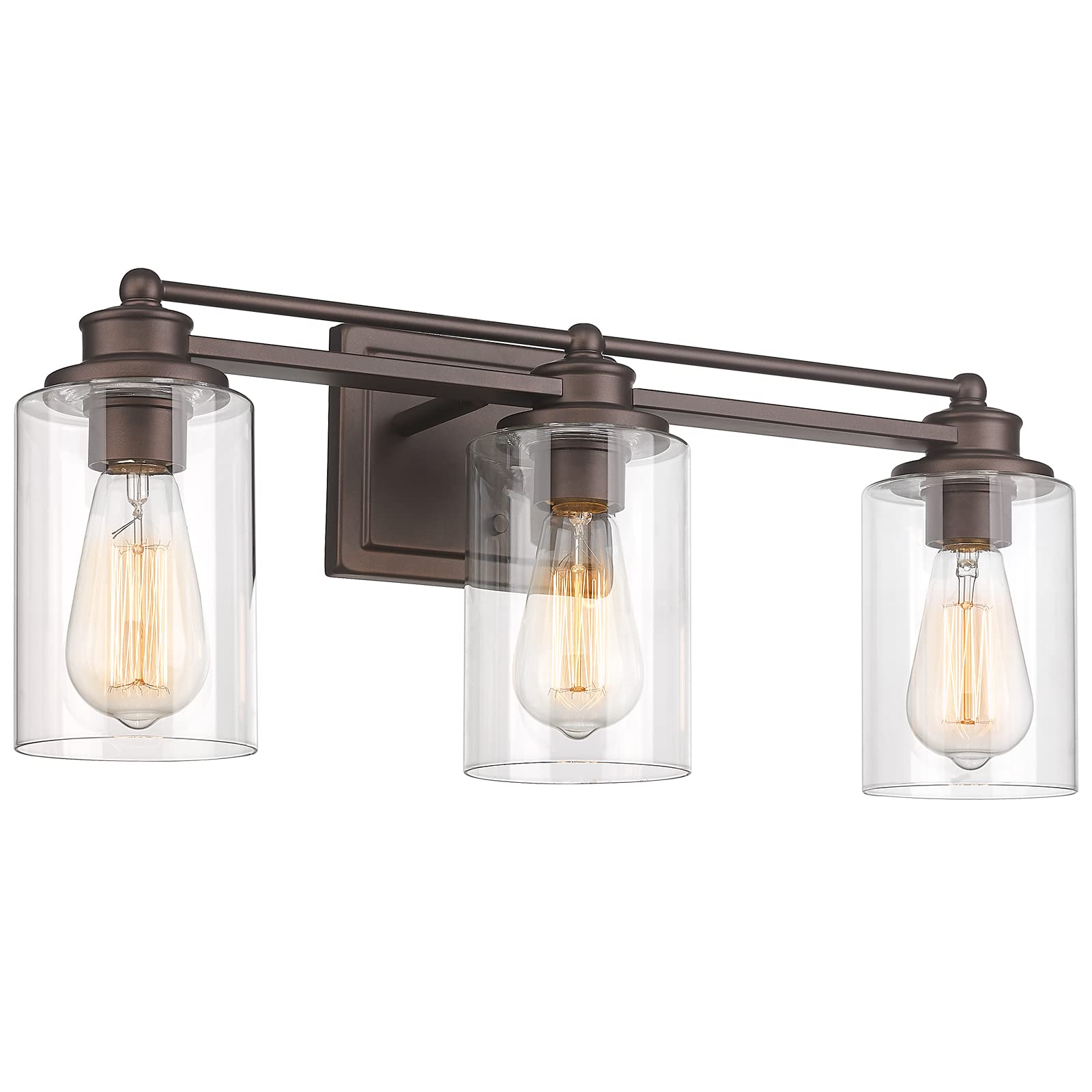 Hwh 3-Light Bathroom Vanity Light Fixture - Industrial Oil-Rubbed Bronze Wall Sconce