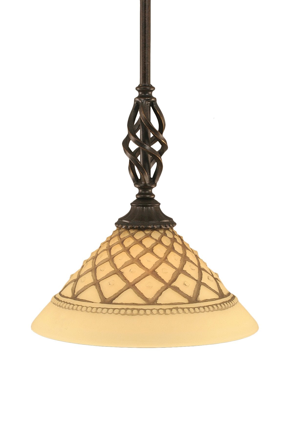 Toltec Lighting Elegante 1 Light Mini Pendant in Dark Granite (80-DG-7183)