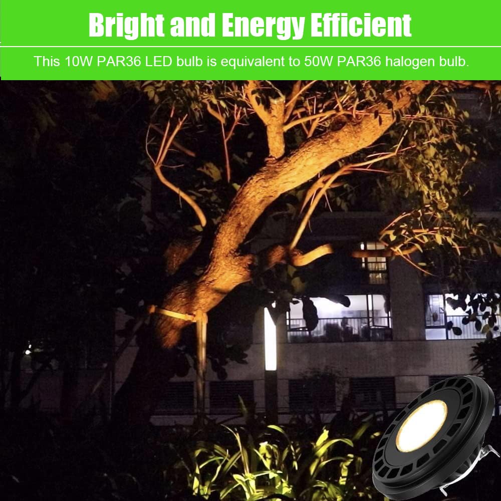Makergroup Par36 Led Landscape Light Bulb 10W  12V Low Voltage Lighting  Waterproof Spotlight For Outdoor Yard Tree Light  In-Ground Well Light  Warm White 2700K-3000K