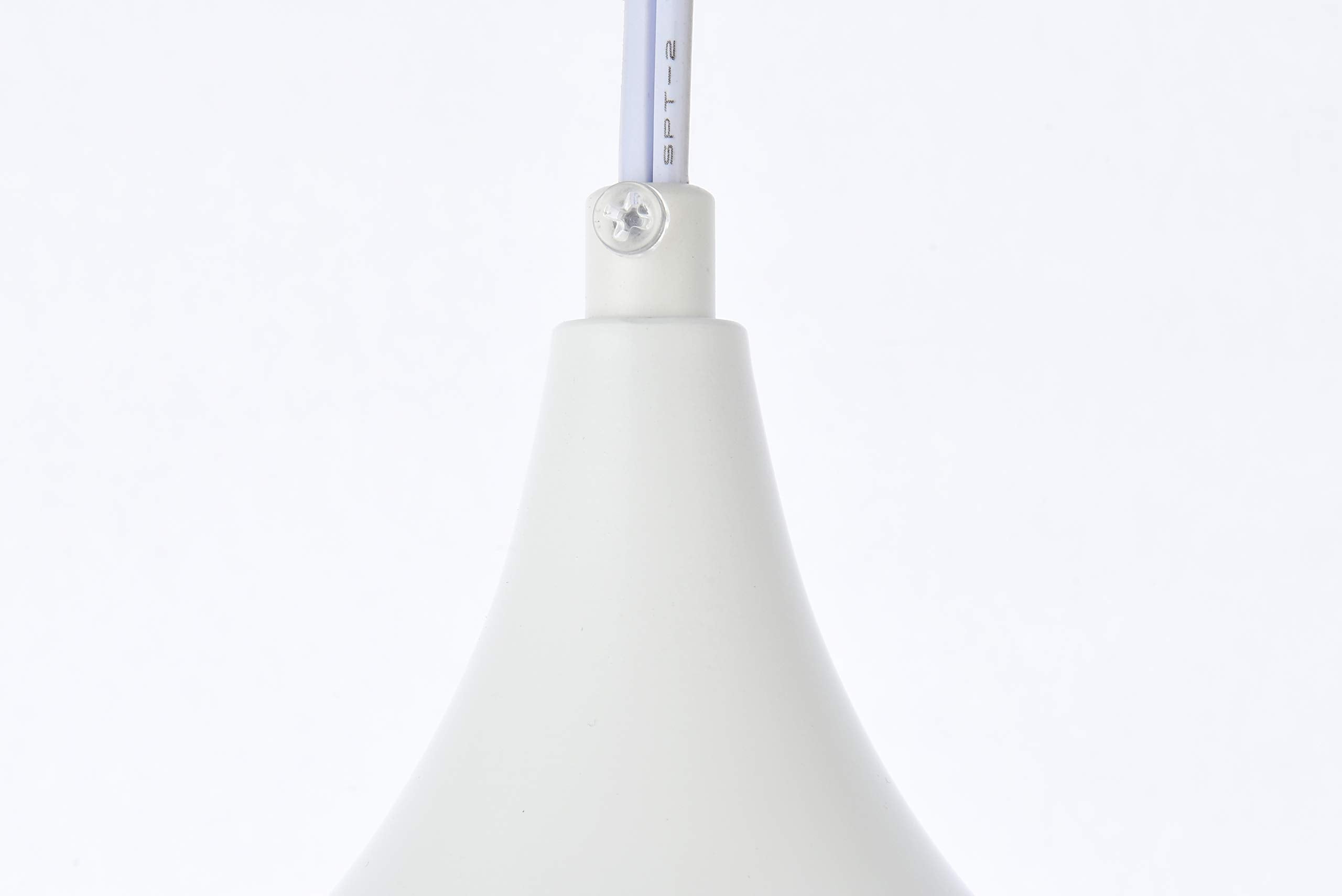 Living District Nora 1-Light Mid-Century Aluminum Pendant in White Finish
