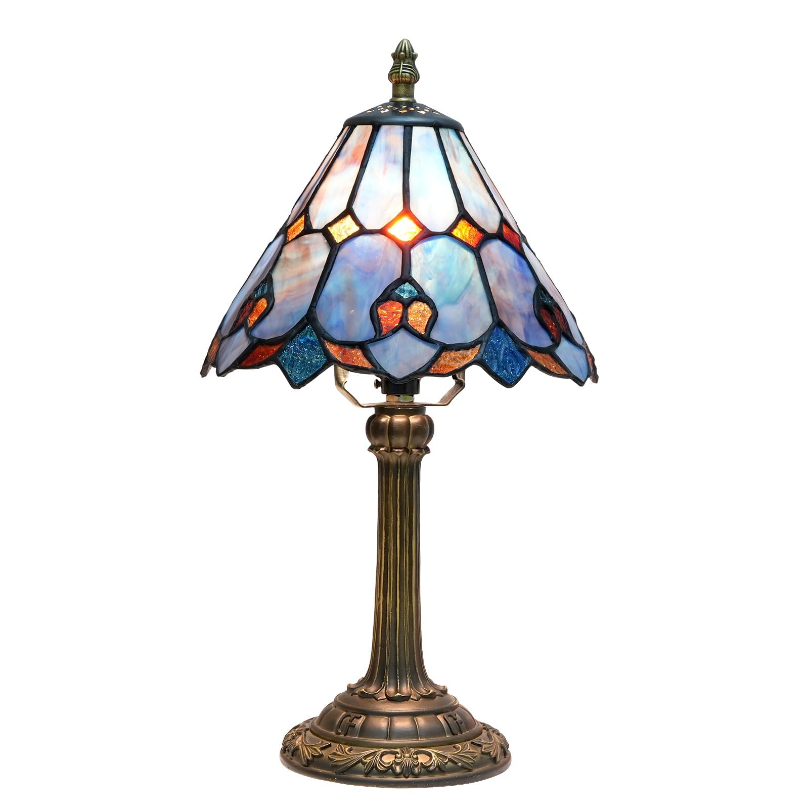 Wecrejoni Tiffany Lamp Bedside Table Lamp-Nightstand Stained Glass Lamp For Bedroom Dorm Living Kitchen  Aesthetic Cute Home Decor Gift (Ofu1157)