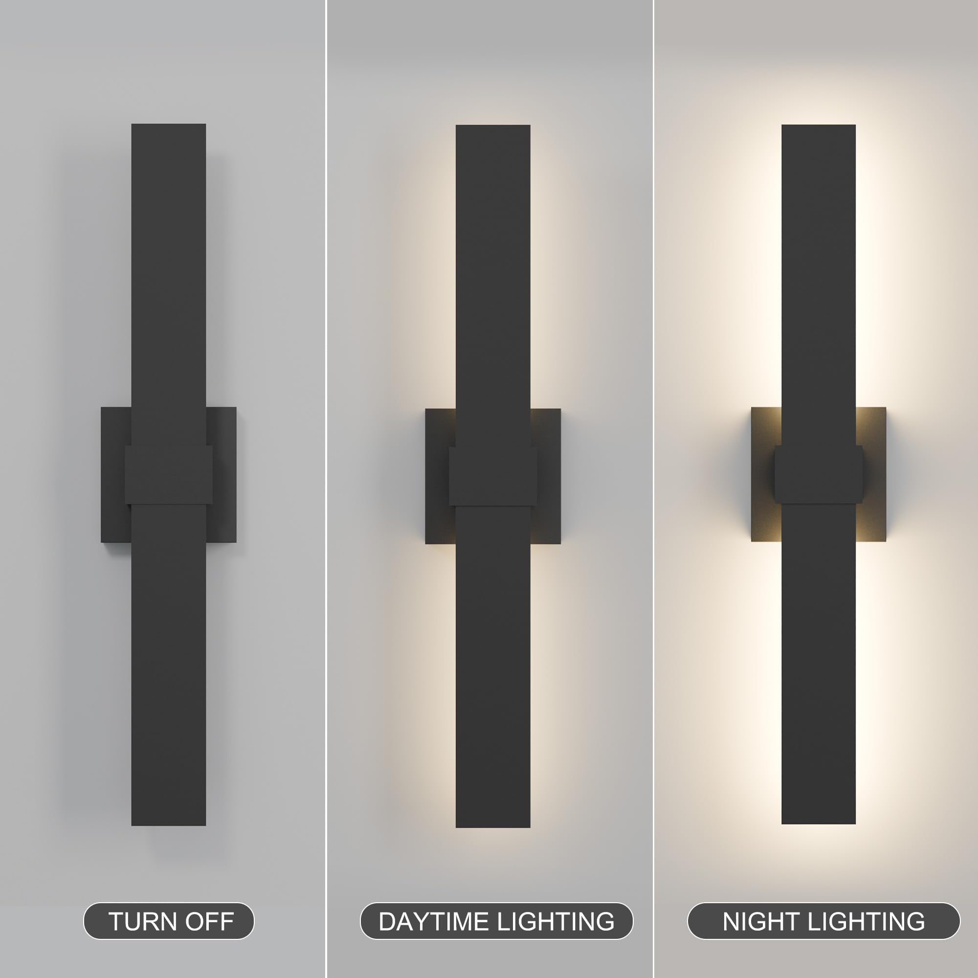 Lamqee 23.6 In Aluminum Long Outdoor Wall Lights  3000K 1303Lm Led Waterproof Ip65  Modern Exterior Lighting Fixture Linear Outdoor Sconce Wall Mount Outside Lighting For House Porch Patio Garage Door