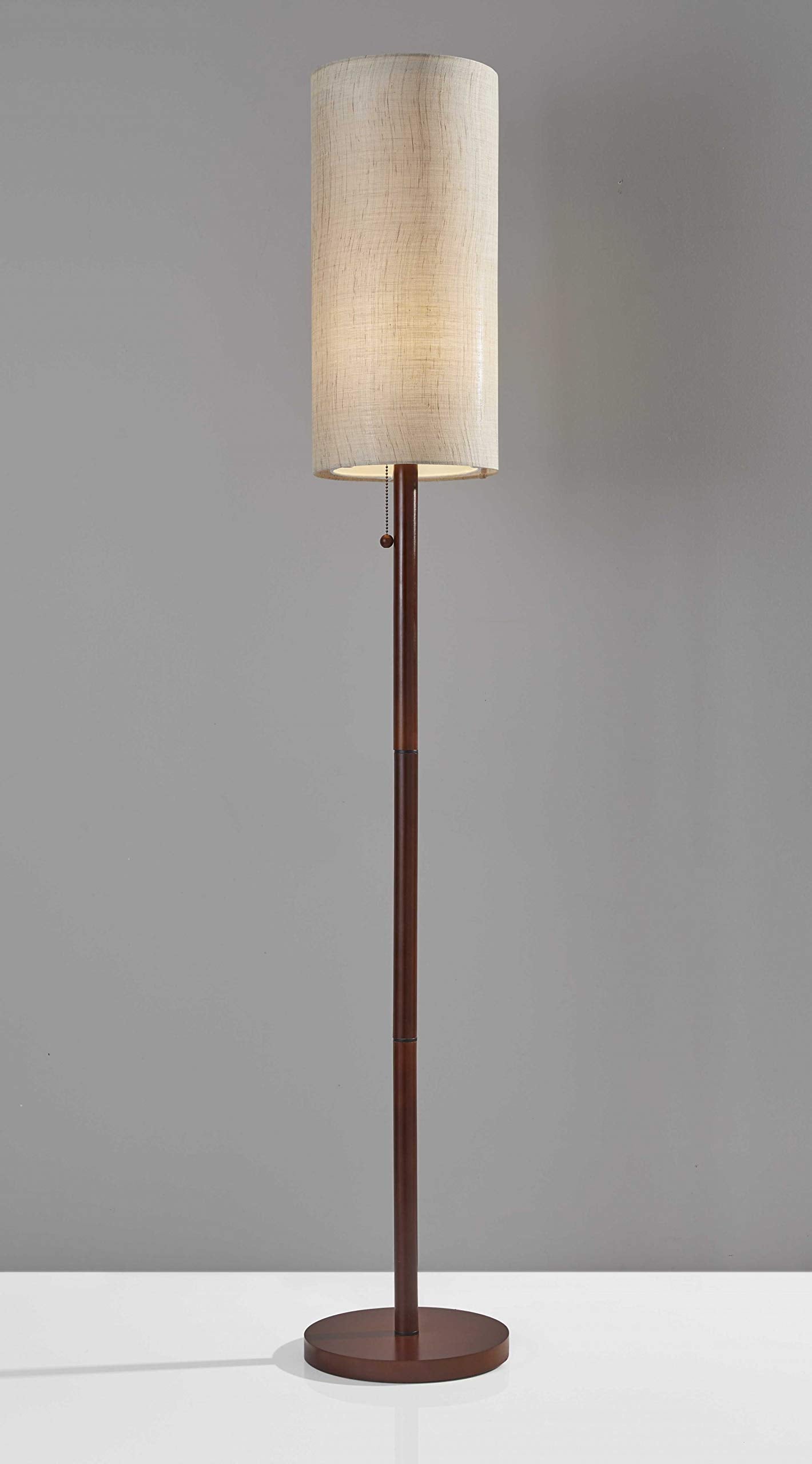 Homeroots 65&quot; Solid Wood Traditional Shaped Floor Lamp With Beige Drum Shade