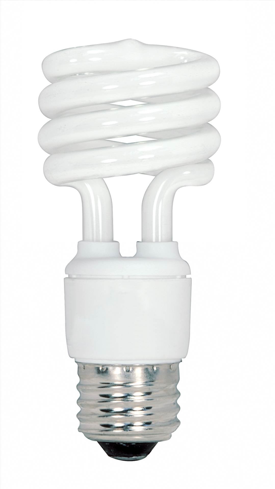 Satco S6237 13-Watt Medium Base T2 Mini Spiral, 5000K, 120V, Equivalent To 60-Watt Incandescent Lamp For Enclosed Fixtures,5000