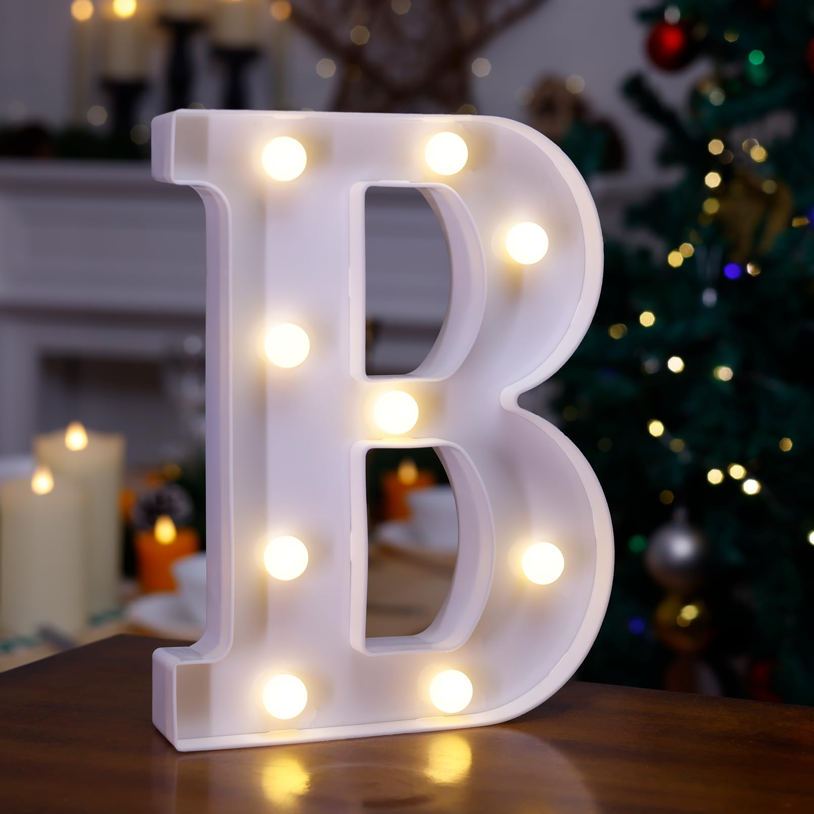 LED Marquee Sign Light Up Letters, Alphabet Light Up Letters Sign, Battery Powered LED Letter Lights for Night Light, Wedding, Birthday, Party, Christmas or Home Decor (Letter B)