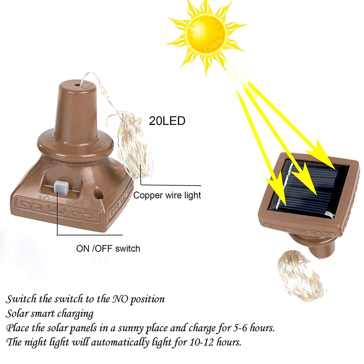 Zyliwoo Starry Love Bottle Lights Solar Wine Bottle Lights 12 Packs 20Led Outdoor Waterproof Fairy Light Strings For Recycling Wine Bottle Decoration