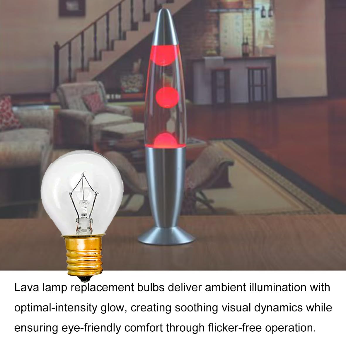RKOZCSTA Lava Lamp Bulb - E17 110V 30W Replacement, Soft Warm White Glow, Glass, 6-Pack