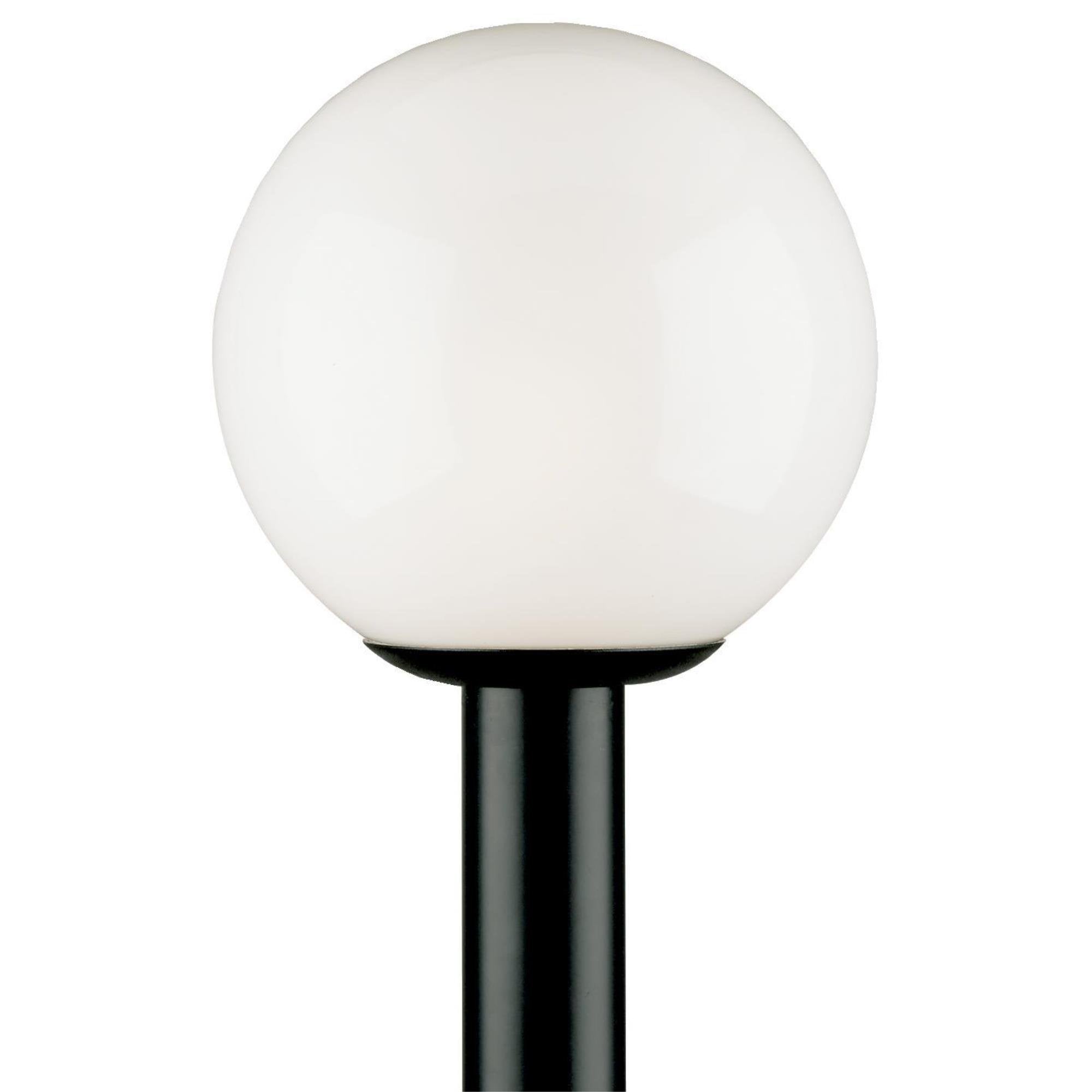 Westinghouse One-Light Post-Top Lantern, Black Polycarbonate with White Acrylic Globe, Model 6686100