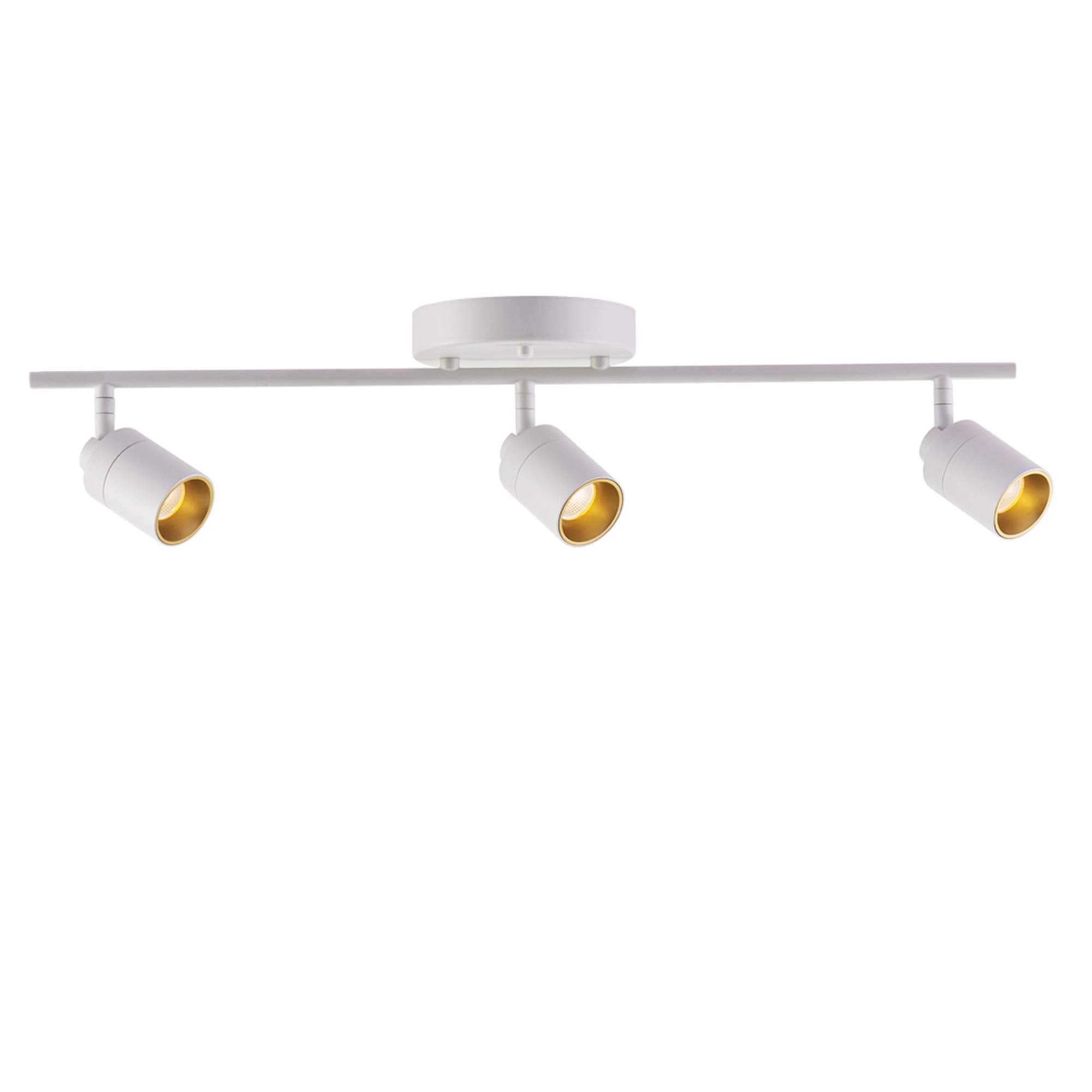 Shura White 3-Light Track Light with Adjustable Heads, Integrated LED Bulbs, 2 ft. Track Lighting Kit Ceiling Light, 3000k, 1470