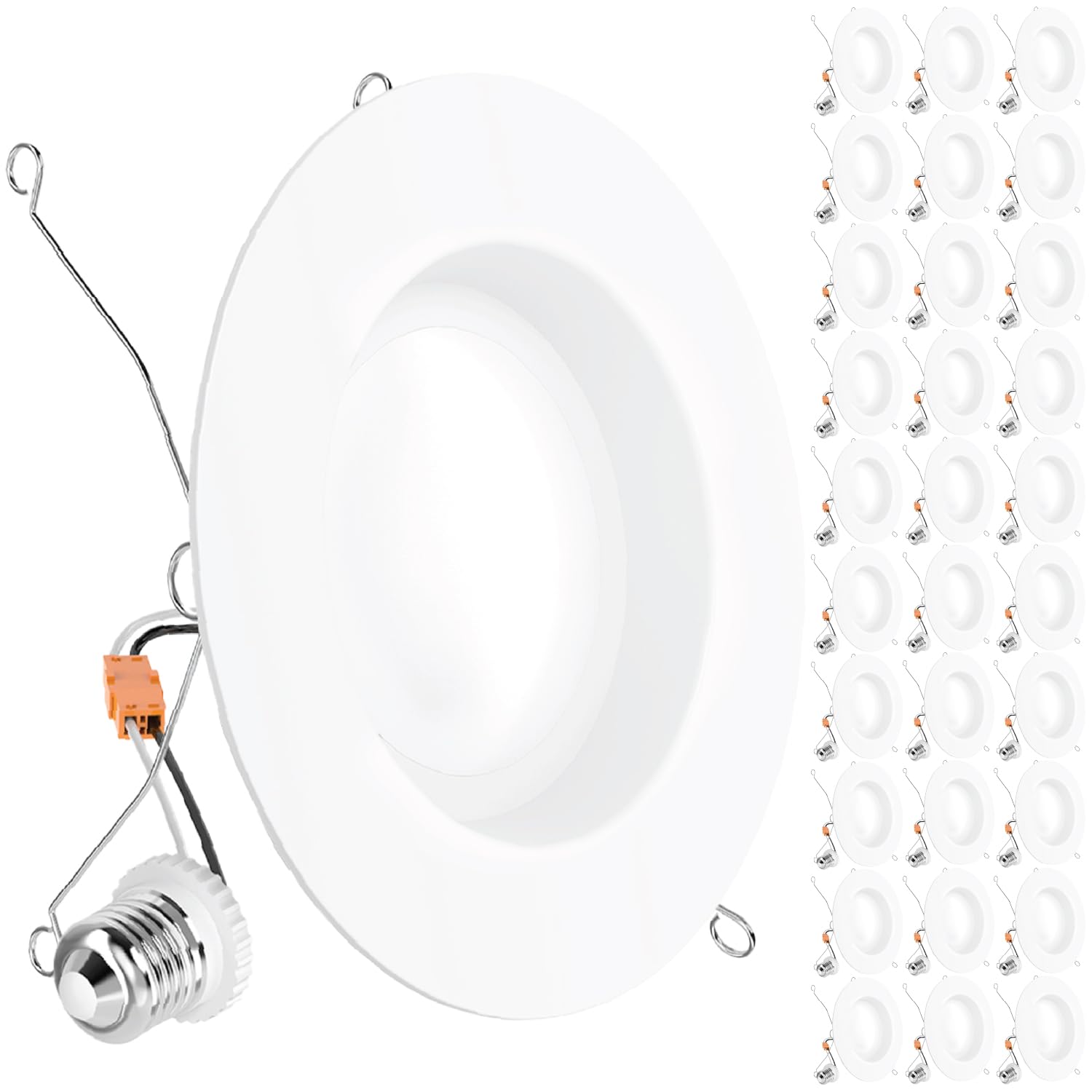 Sunco 30 Pack 6 Inch LED Can Lights, Retrofit Recessed Lighting, Smooth Trim, 965 LM, 13W, 2700K Soft White, Dimmable, Damp Rate