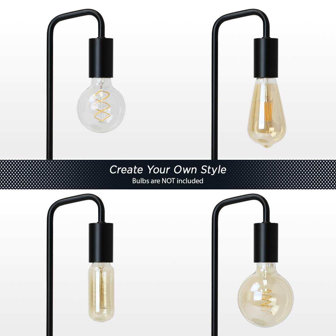 O'Bright Industrial Desk Lamp - Metal, UL Certified E26 Socket, Minimalist Design, Black, Model OB-DL07L