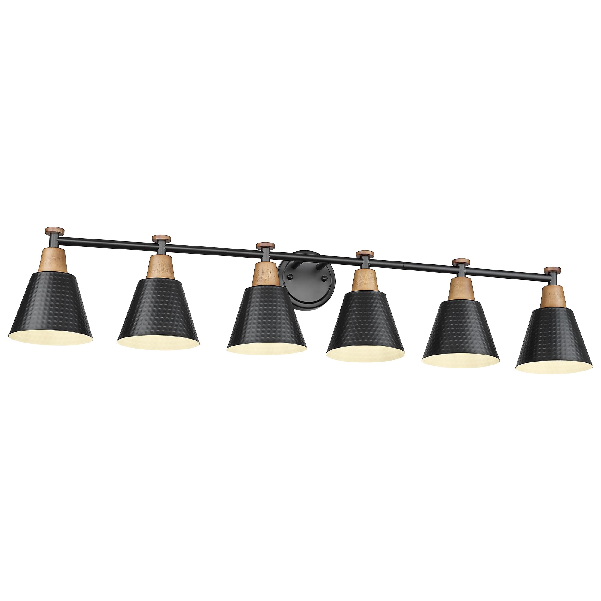 Femila Black Vanity Light, 6 Light Bathroom Vanity Light, Vintage Bathroom Light Fixtures Over Mirror, E26 Base, 4Fg59B-6W Bk