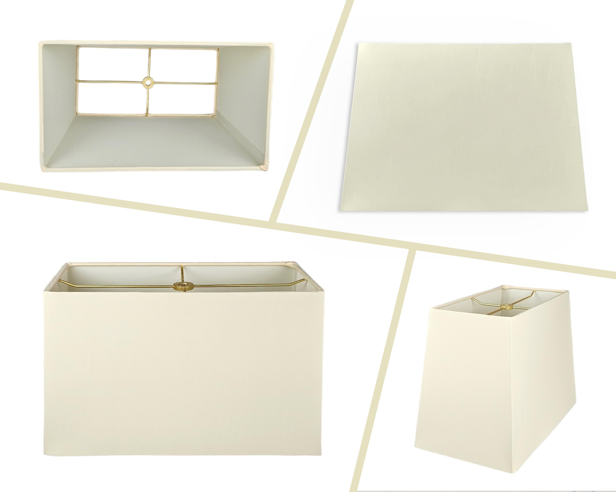 Royal Designs Rectangle Hardback Lamp Shade HB-613-12EG Fabric Eggshell (5x10) x (8x12) x 9.5 Inches