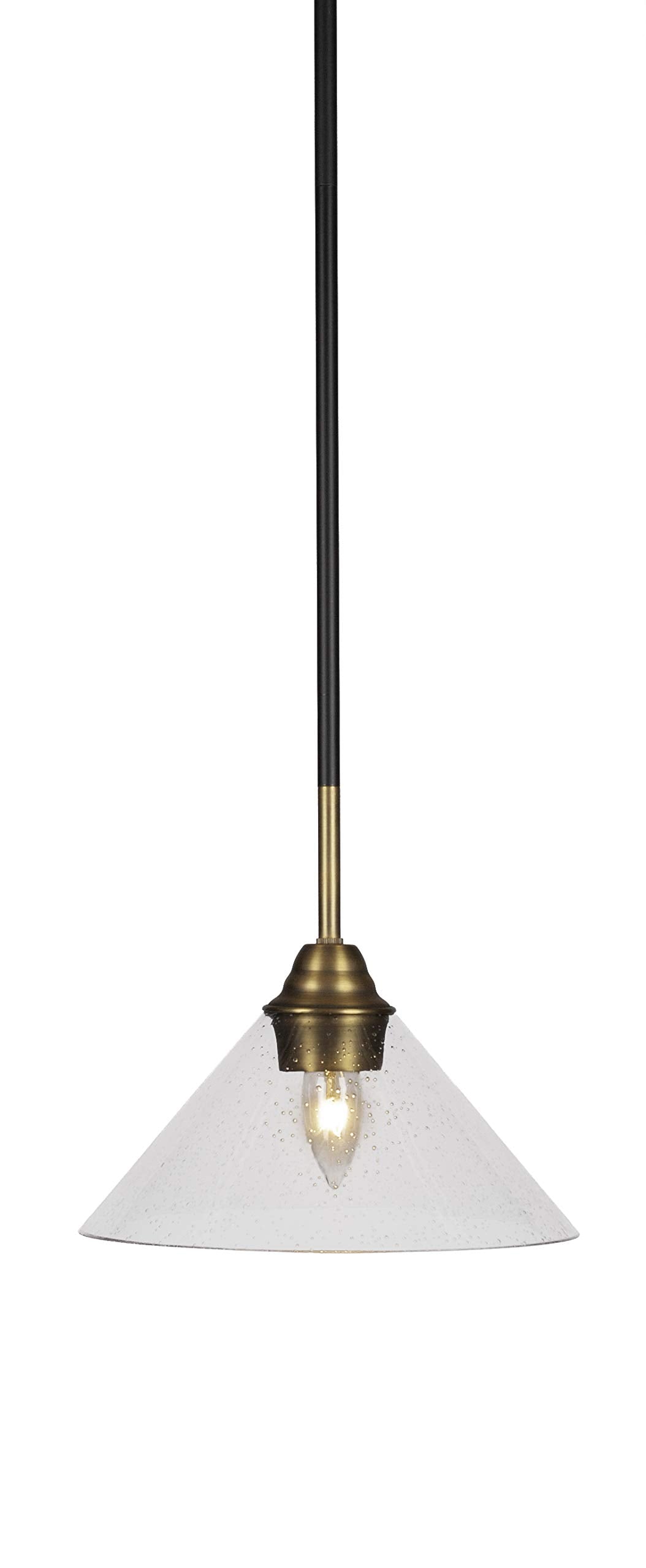 Toltec Lighting Paramount 1 Light Mini Pendant in Matte Black & Brass (3401-MBBR-304)