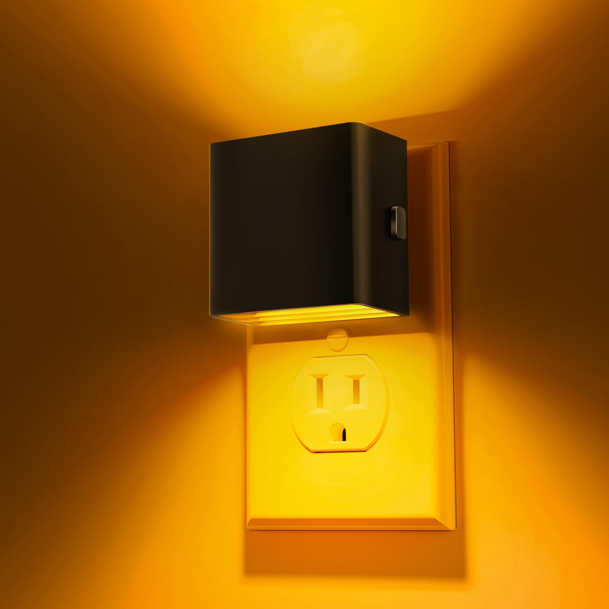 L Lohas Led Night Light,Night Lights Plug Into Wall,[2-Pack]Dimmable Night Light With Light Sensor,1800K Amber Light,Modern Home