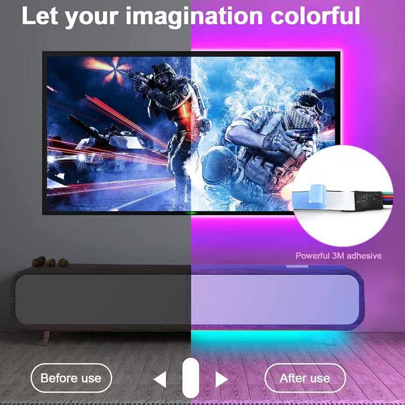 Baeyateda Led Strip Lights Battery Powered,20Ft Led Lights Usb Powered For Tv,5050 Multi-Color Changing Led Lights For Bedroom,H