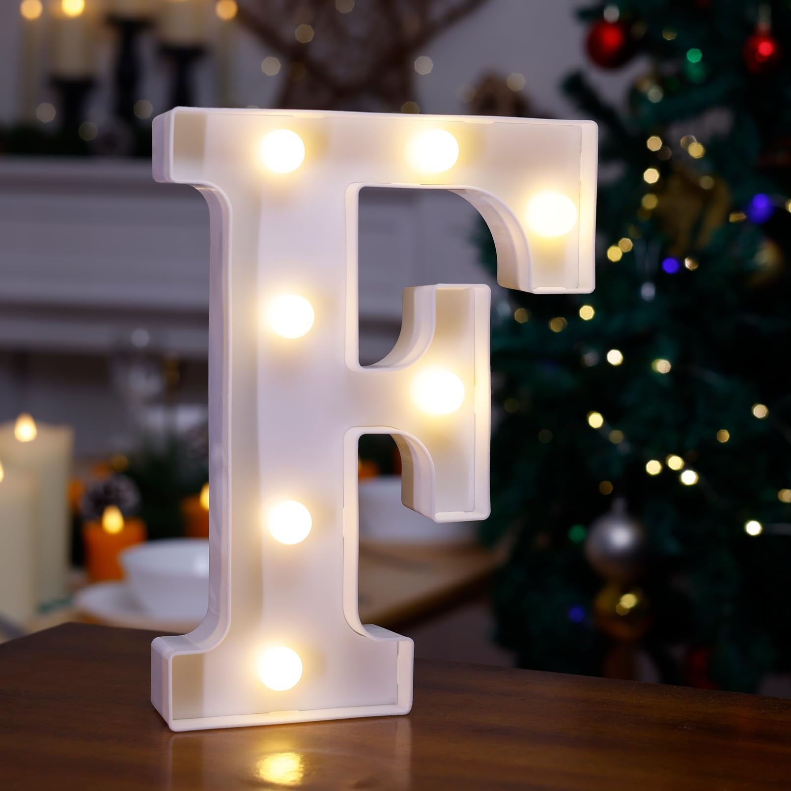 TRONSBOO LED Marquee Sign Light Up Letters, Alphabet Light Up Letters Sign, Battery Powered LED Letter Lights for Night Light, Wedding, Birthday, Party, Christmas or Home Decor (Letter F)