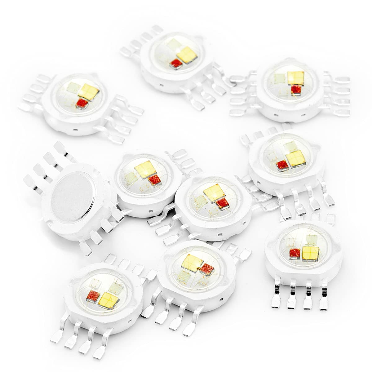 Chanzon 10 Pcs High Power Led Chip 4W Rgbw 8 Pins (300Ma - 350Ma For Each Color 4 Watt) Multicolor Super Bright Intensity Smd Co